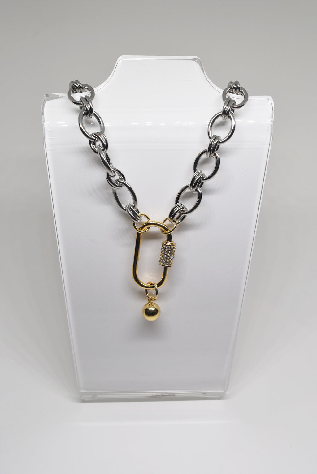 Gold and Silver Links Necklace