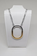 Oval Paperclip Pendant Necklace