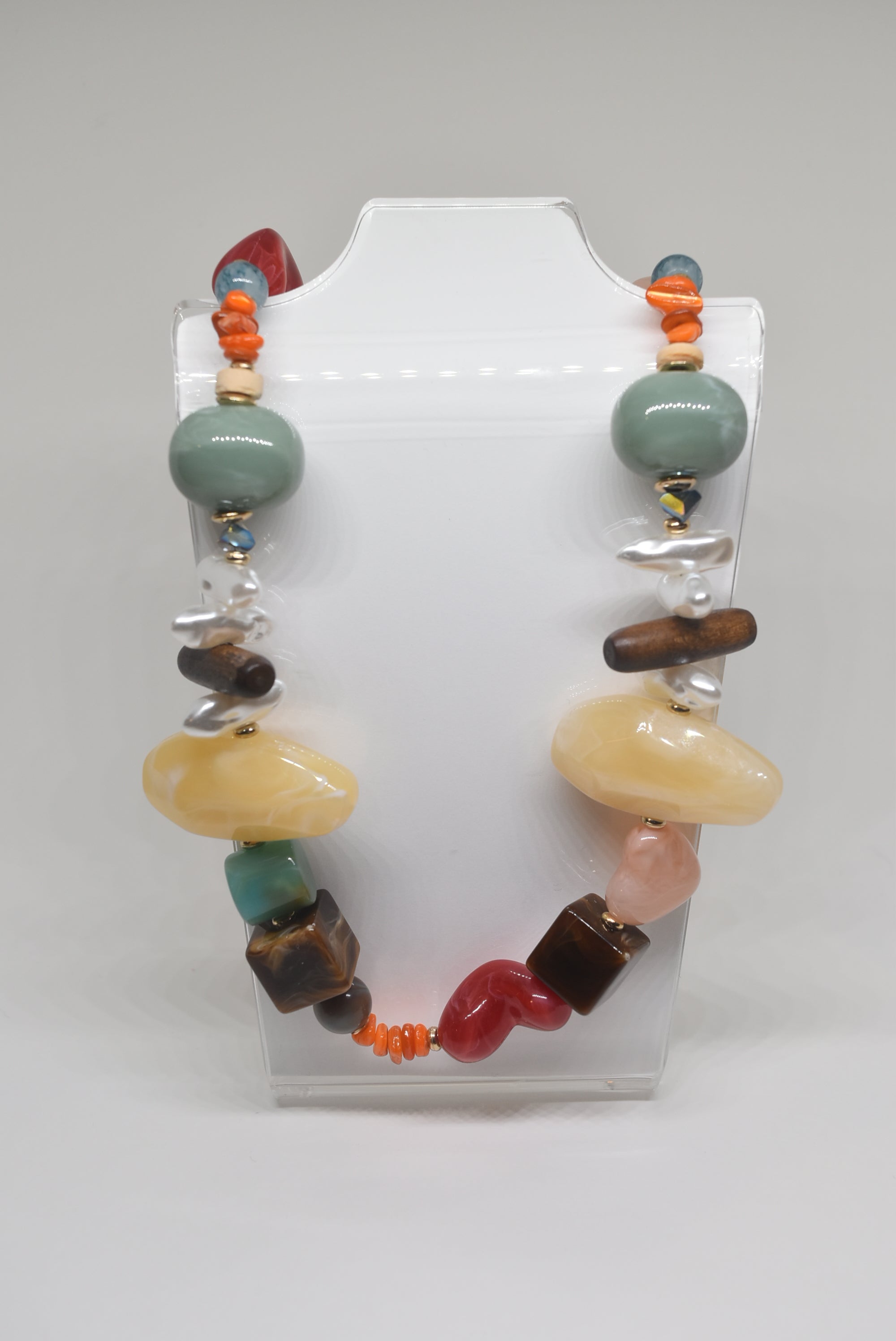 Stones Beaded Statement Necklace