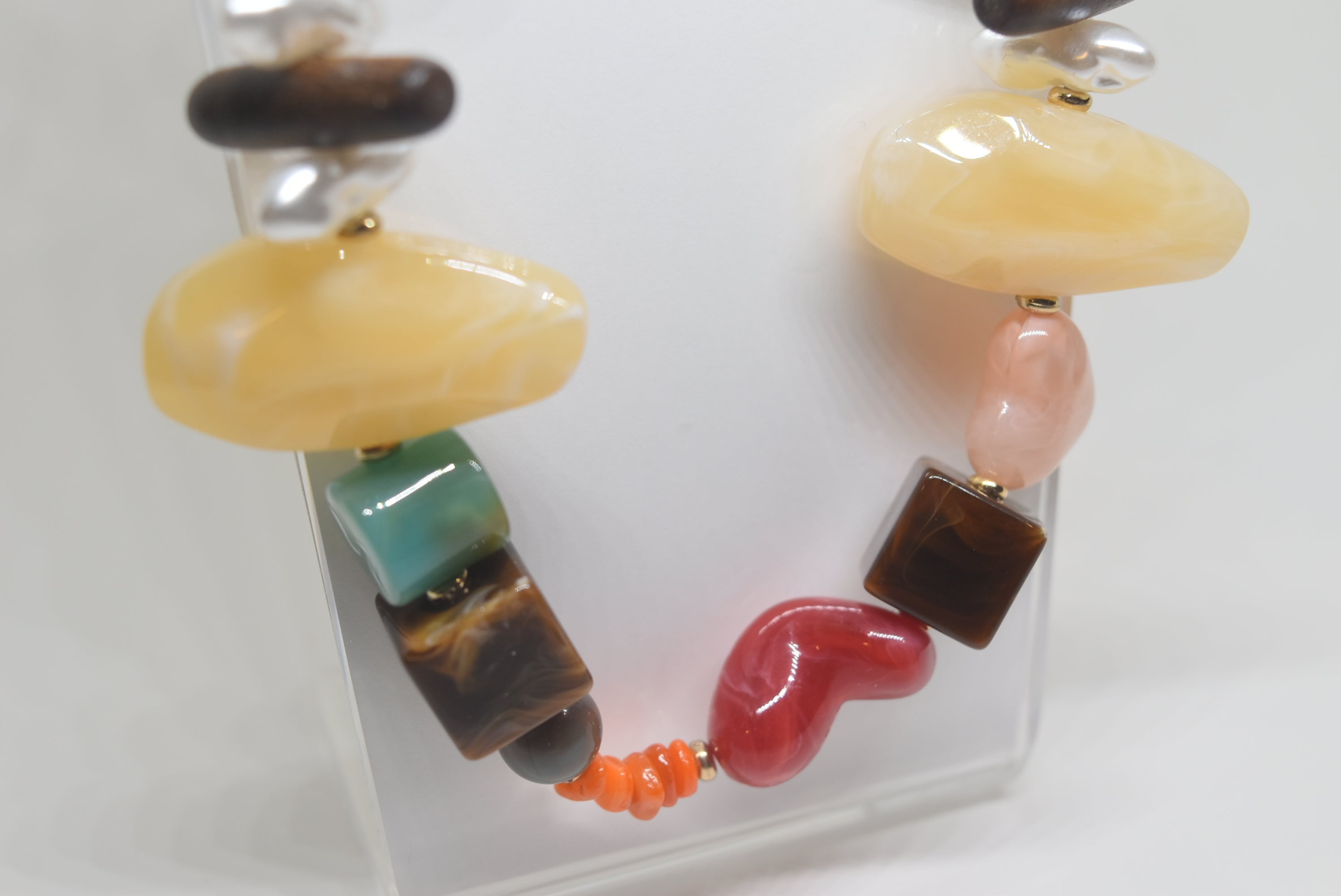 Stones Beaded Statement Necklace