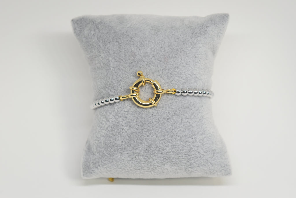 Front Clasp Gold and Silver Bracelet