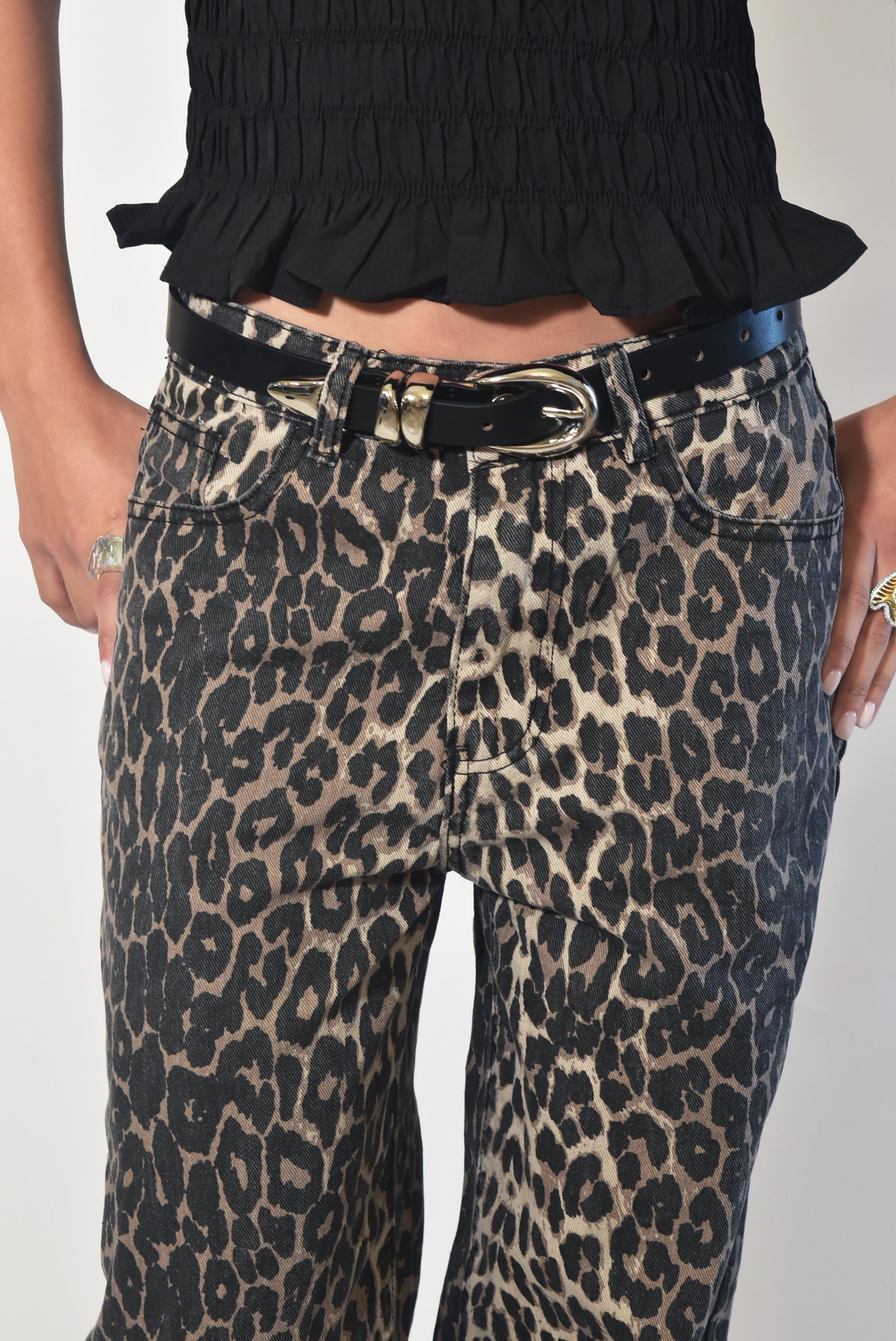 High Waisted Leopard Print Pants