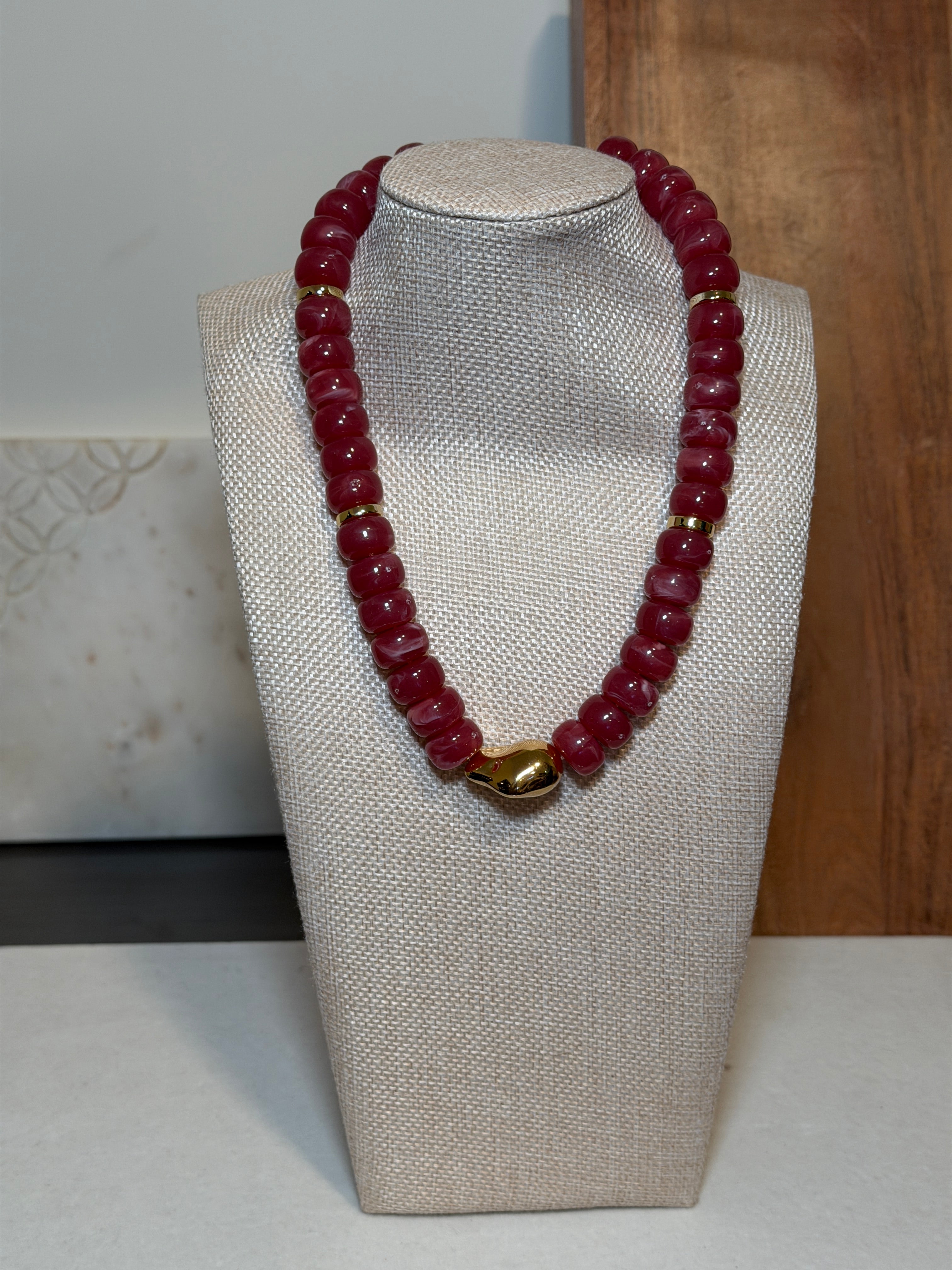 Beads and Gold Necklace
