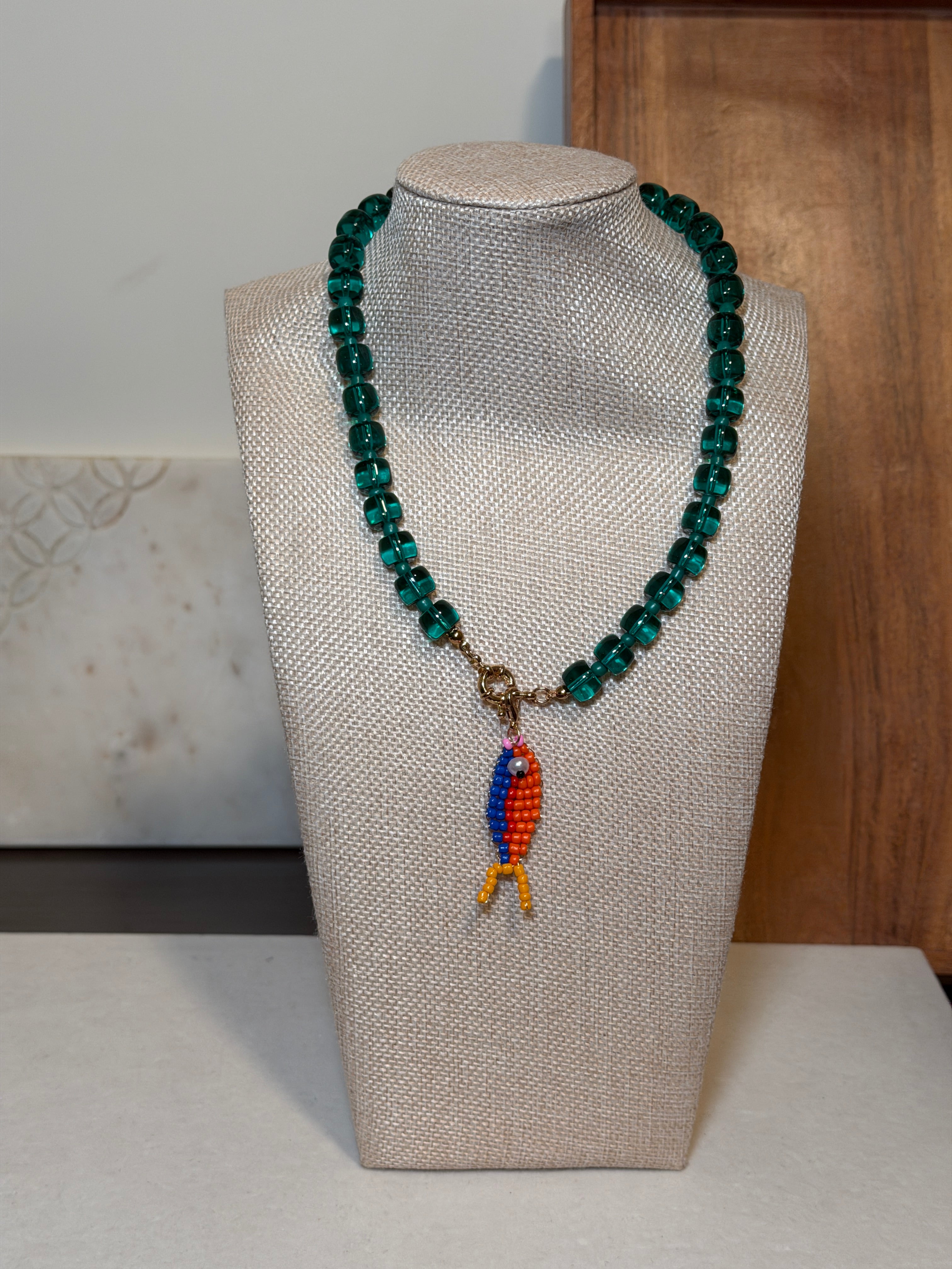Turquoise Beads Fish Necklace