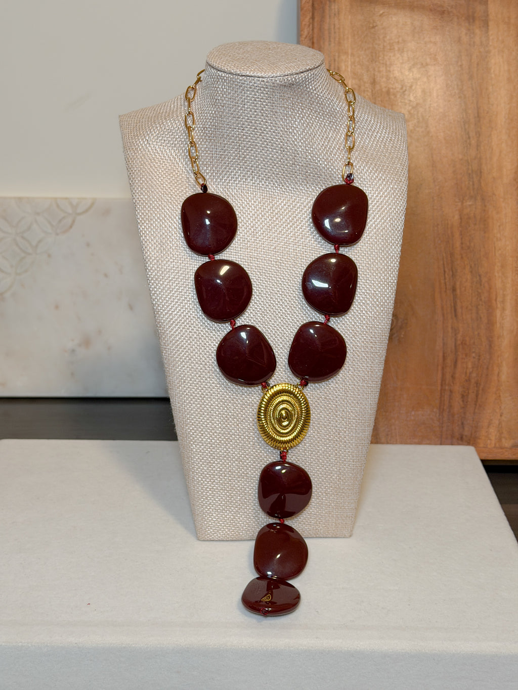 Big Gold Seashell Necklace