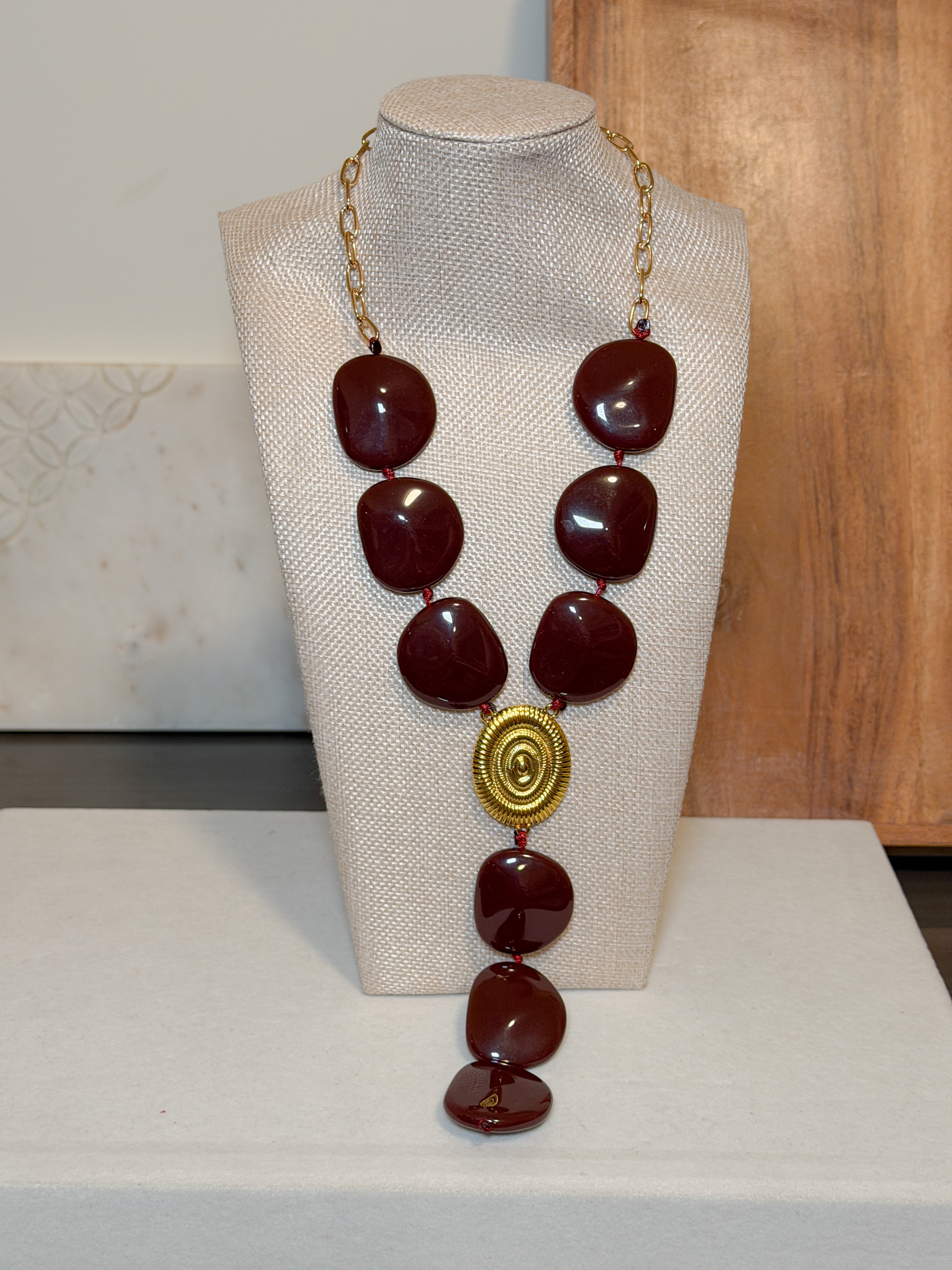 Big Gold Seashell Necklace