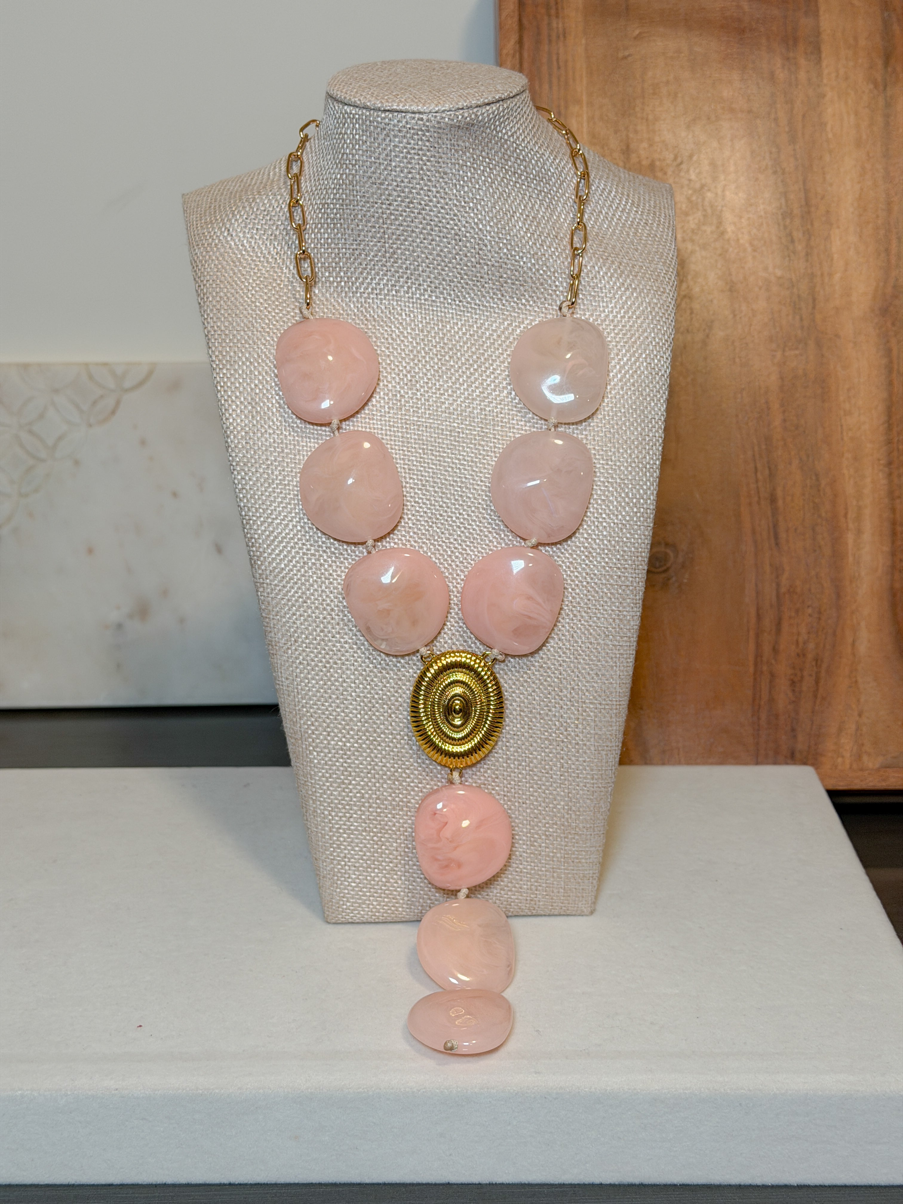 Big Gold Seashell Necklace