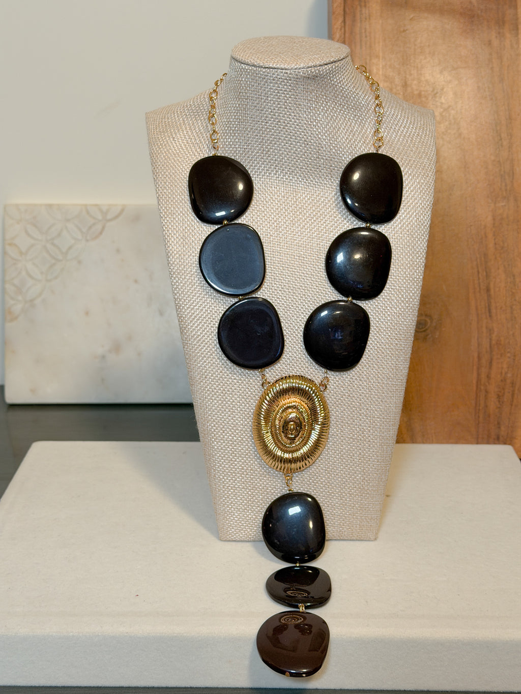 Big Gold Seashell Necklace
