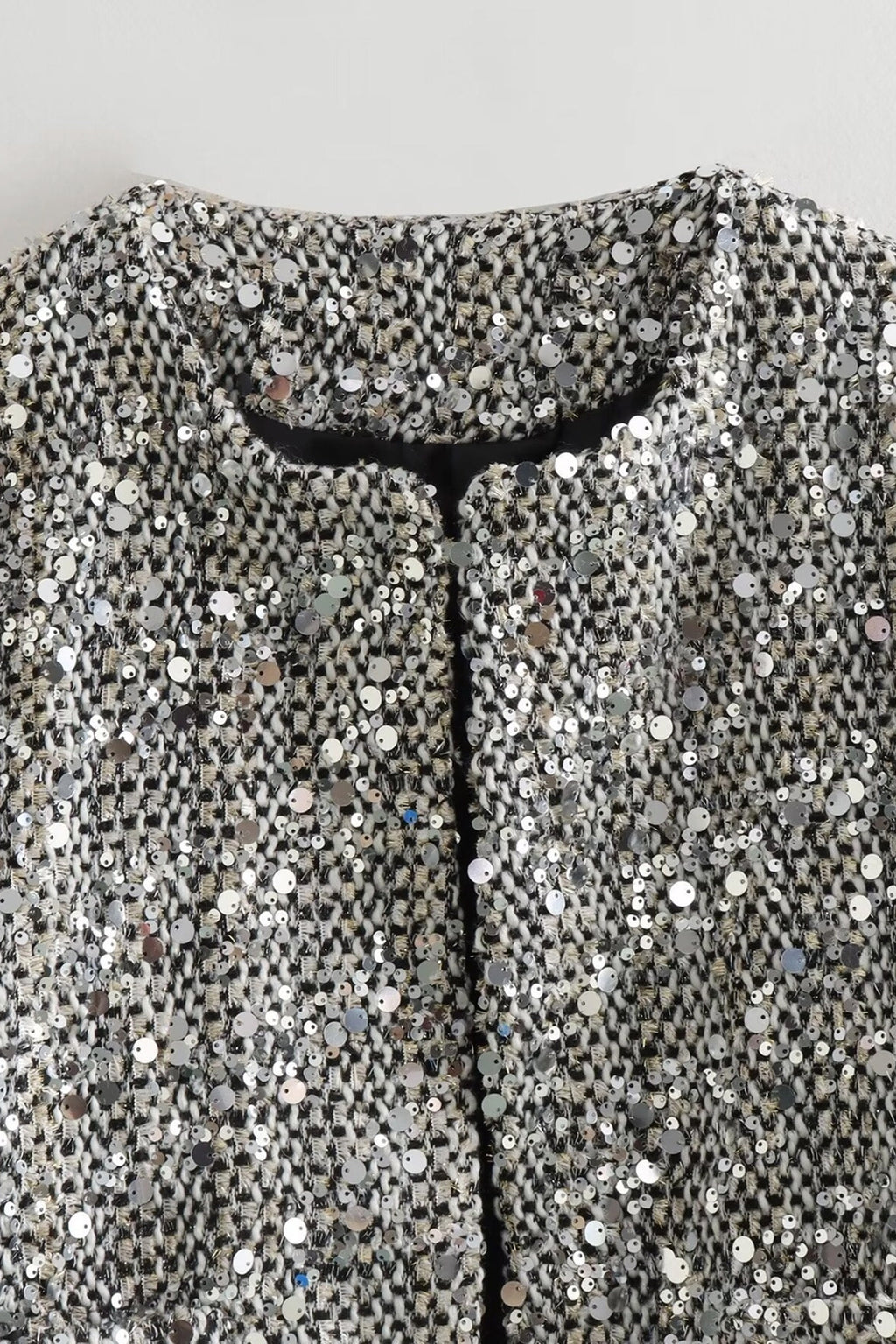 Silver Tweed Bomber Jacket