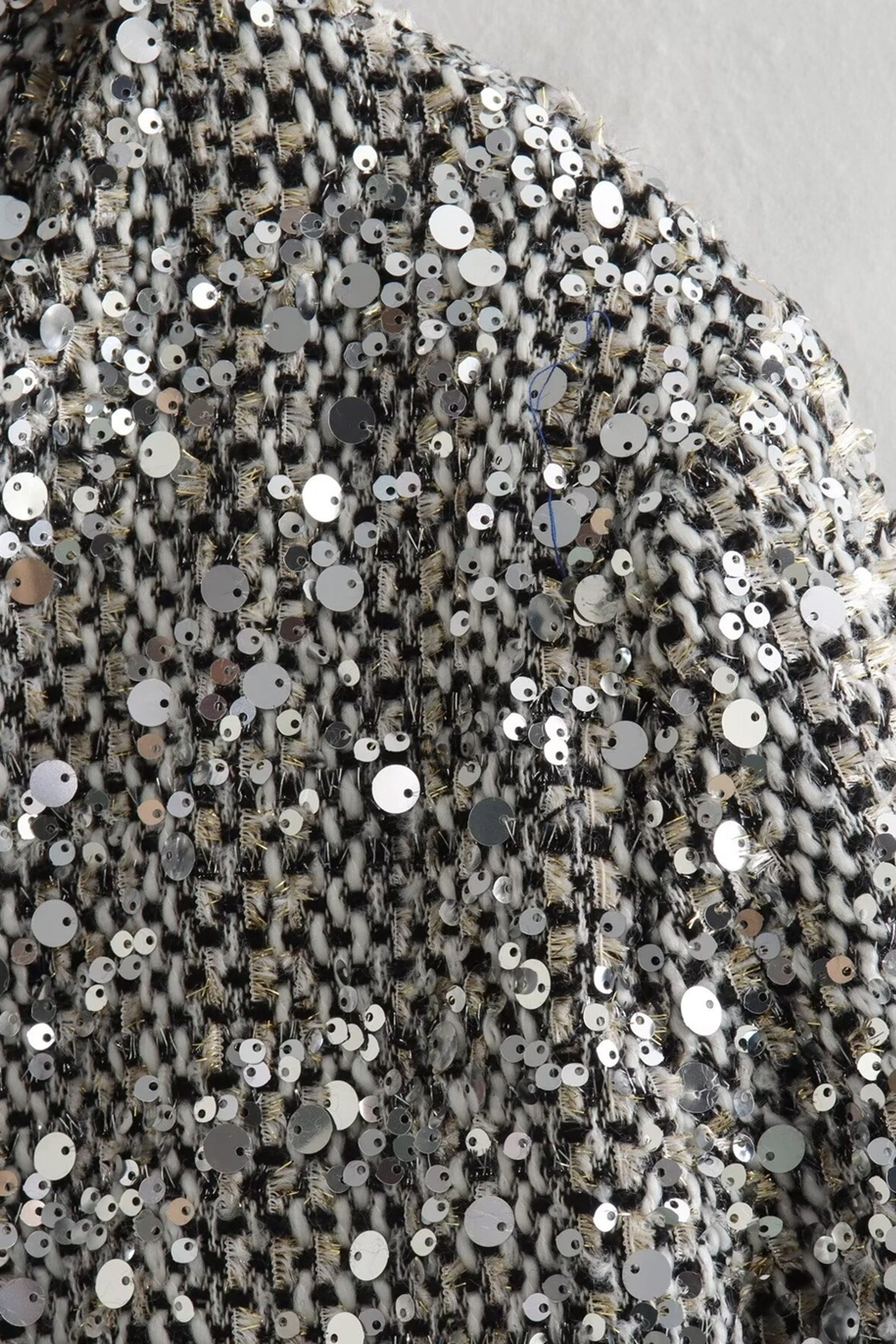 Silver Tweed Bomber Jacket