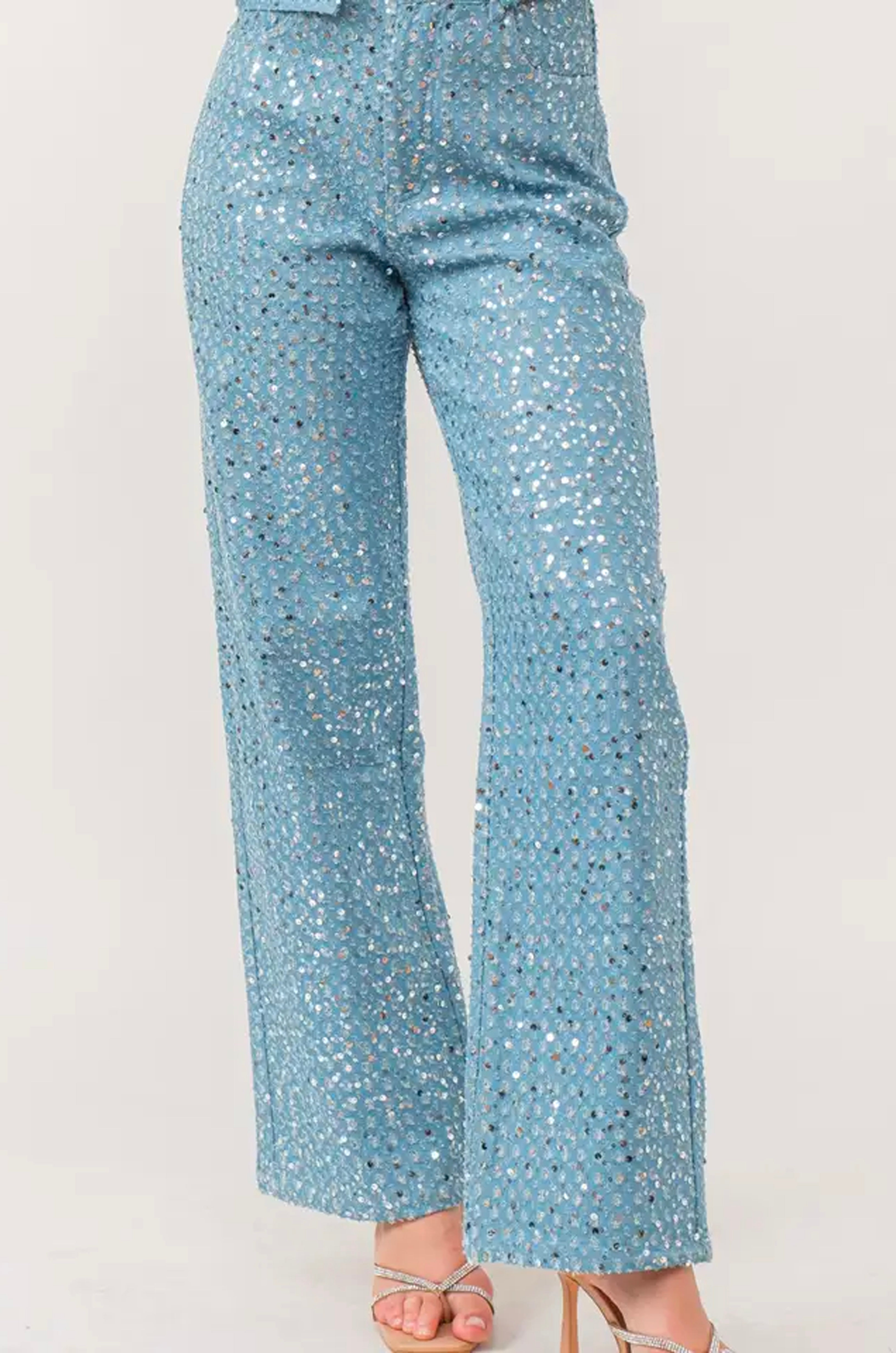 Sequin Light Wash Jeans