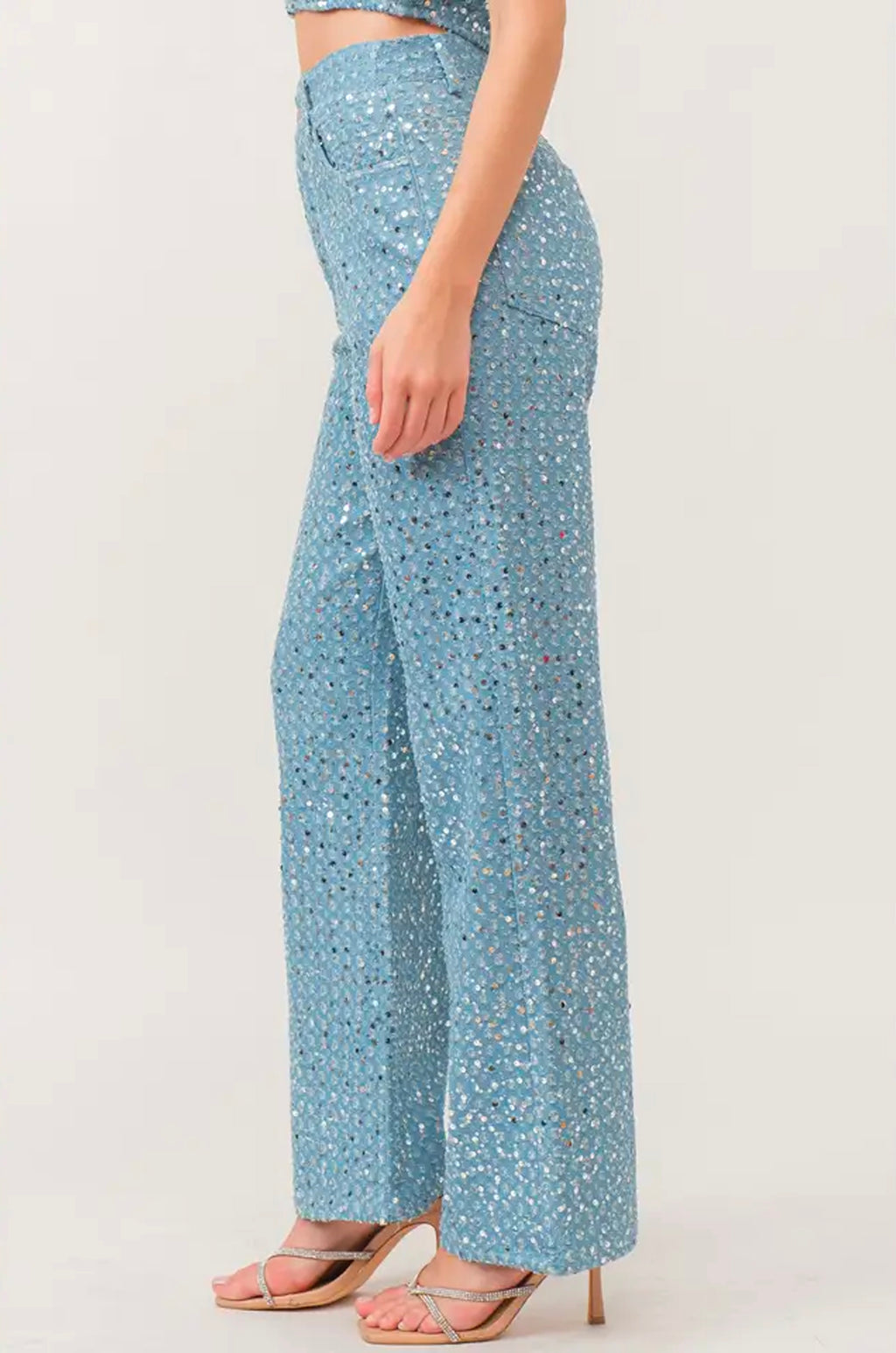 Sequin Light Wash Jeans