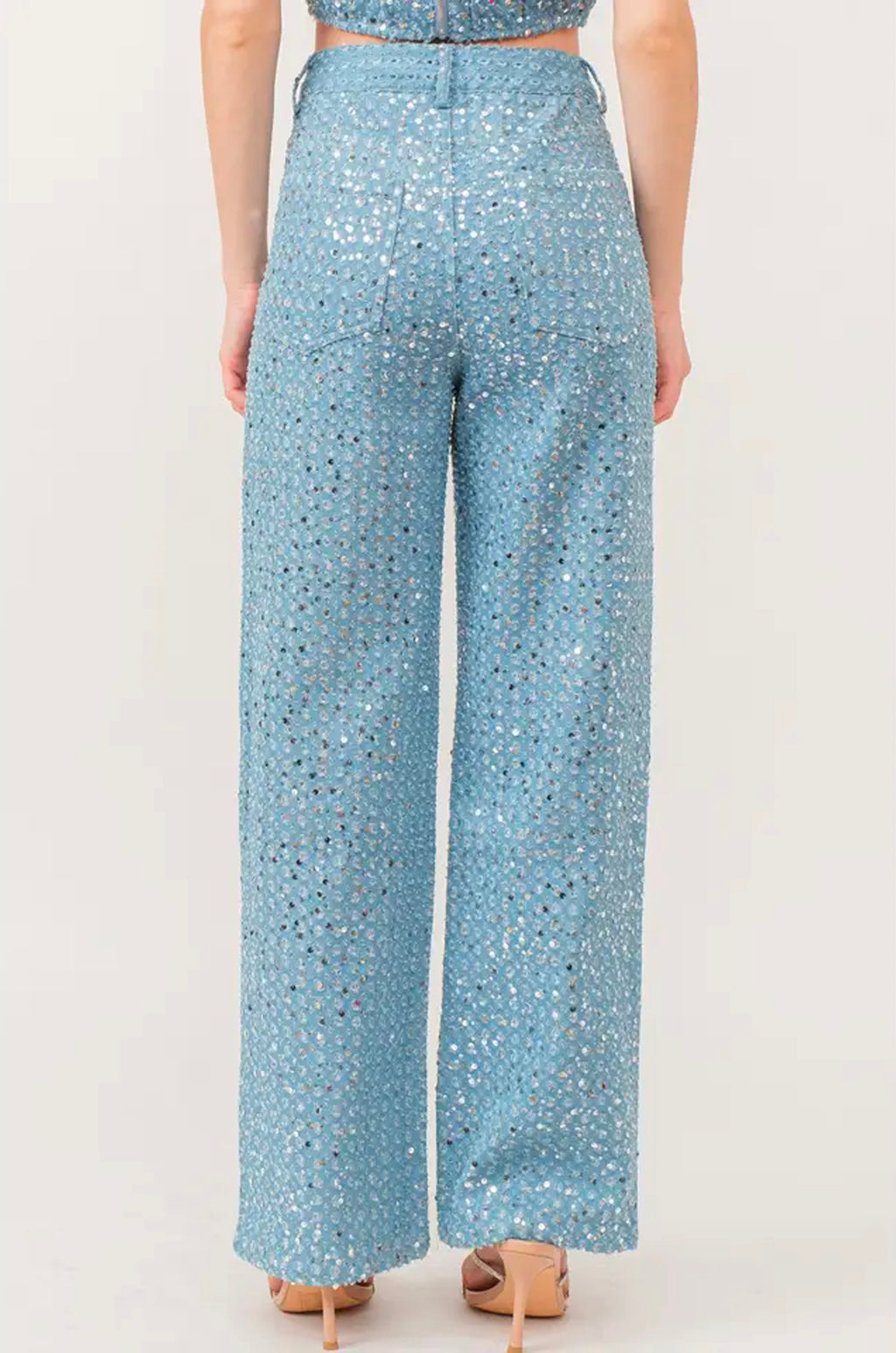 Sequin Light Wash Jeans