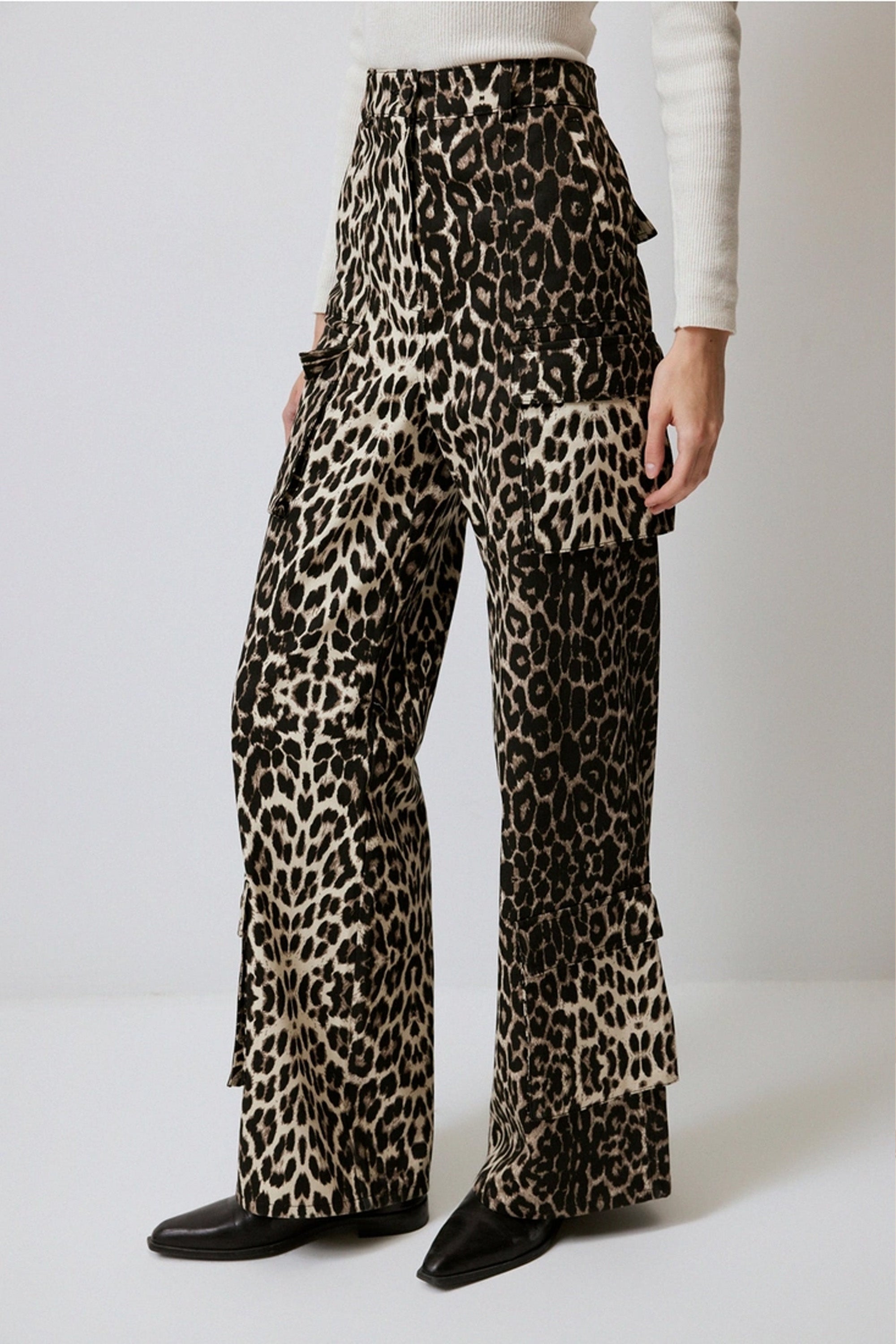 Leopard Print Cargo Pants
