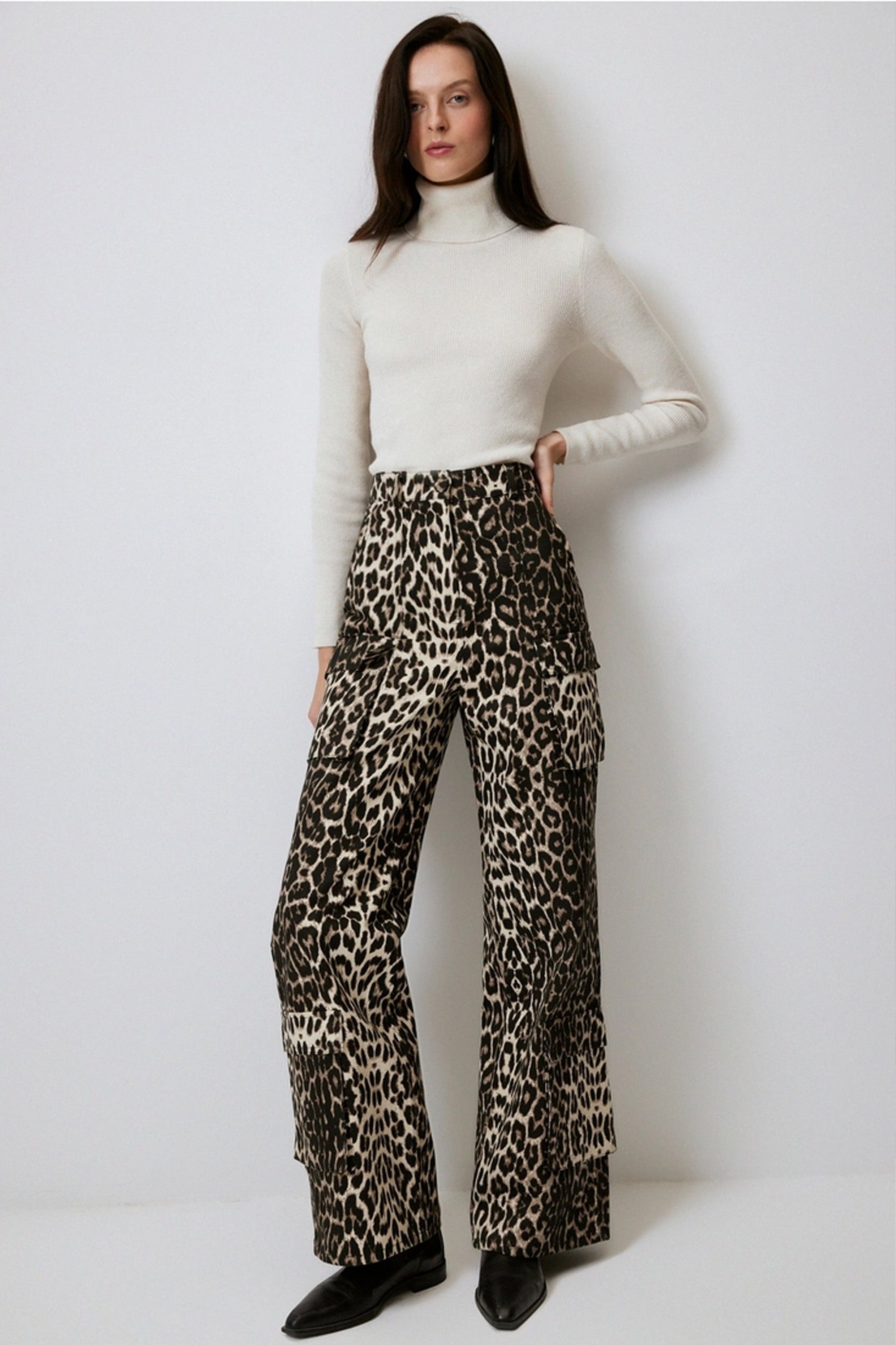 Leopard Print Cargo Pants