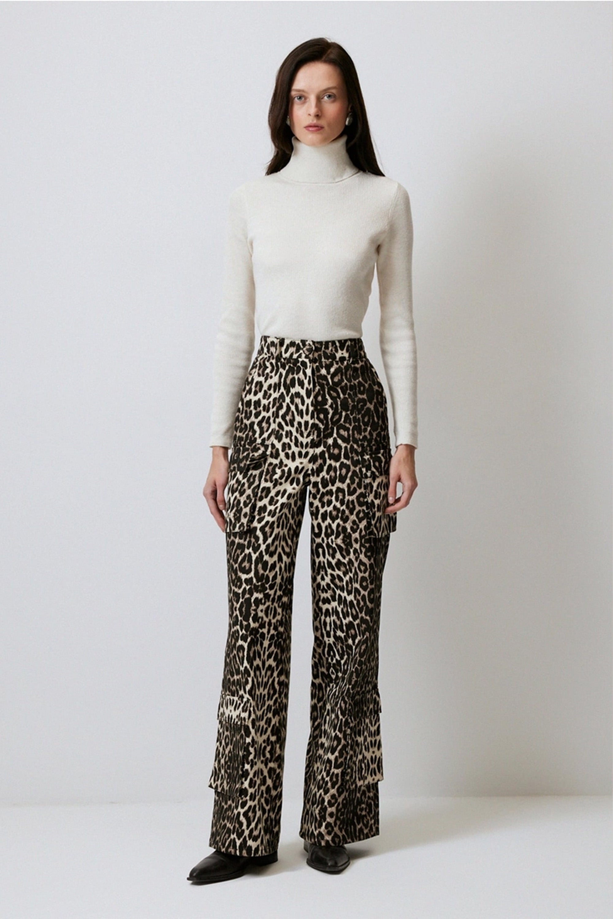 Leopard Print Cargo Pants