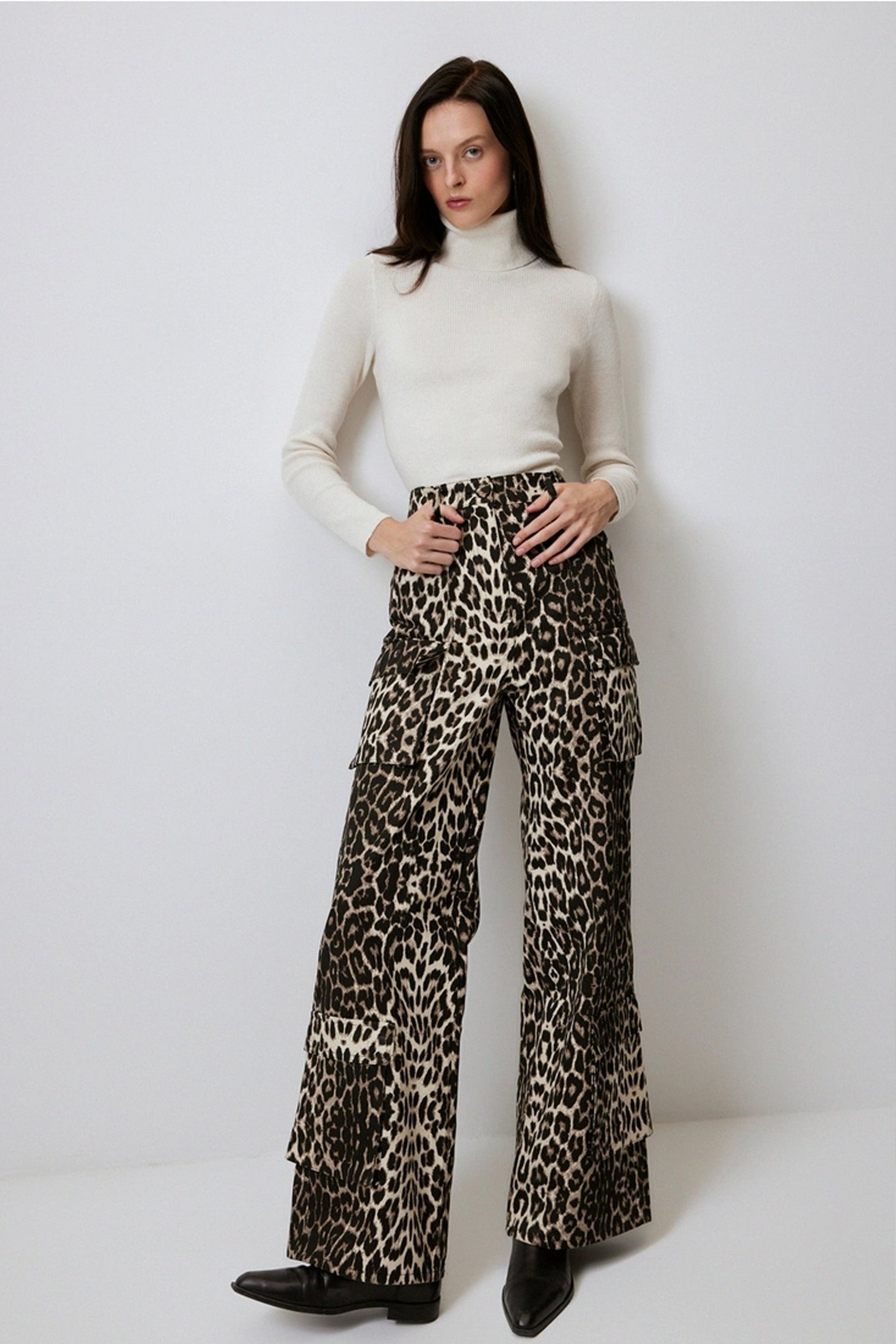 Leopard Print Cargo Pants