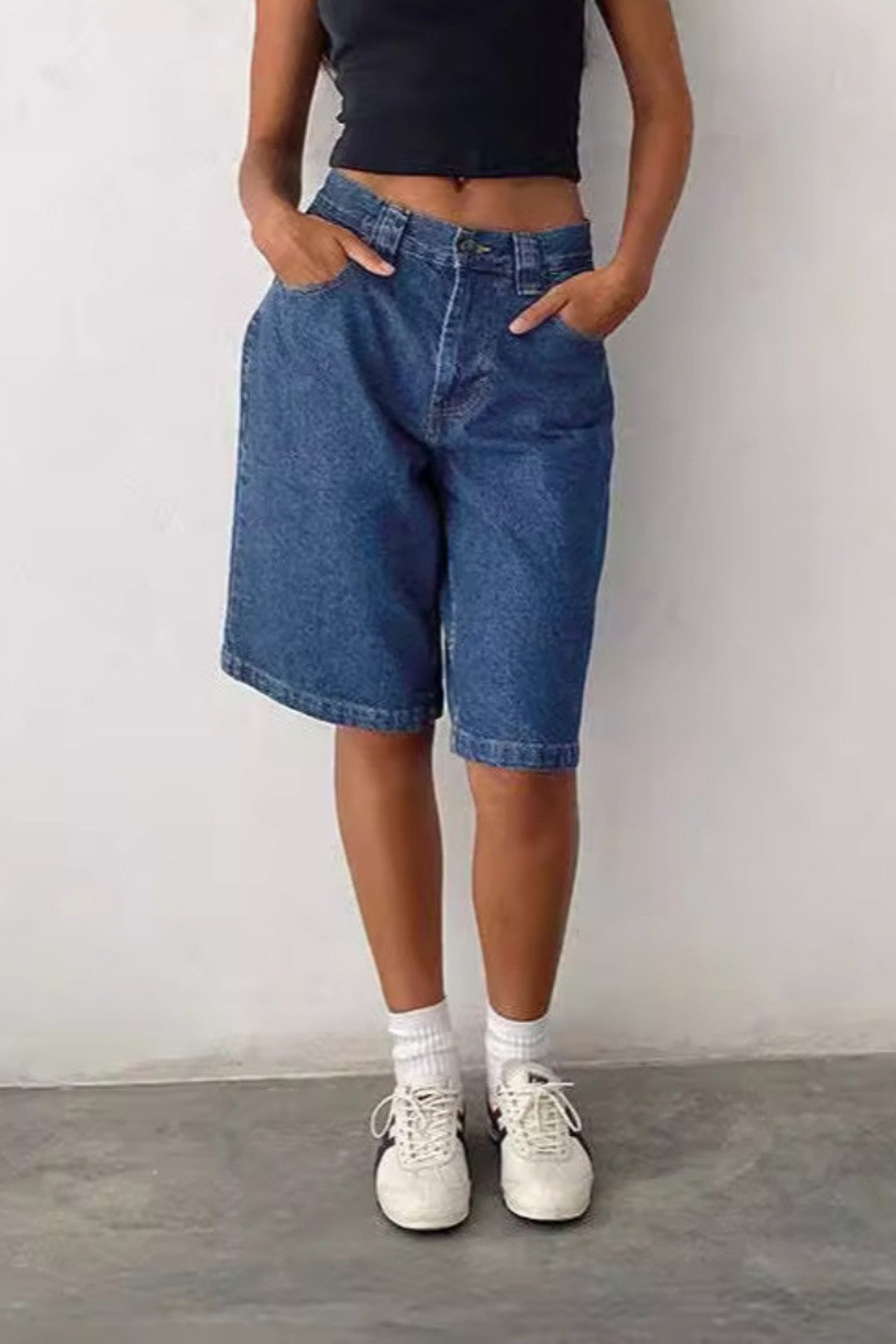 Blue Denim Bermuda Pants