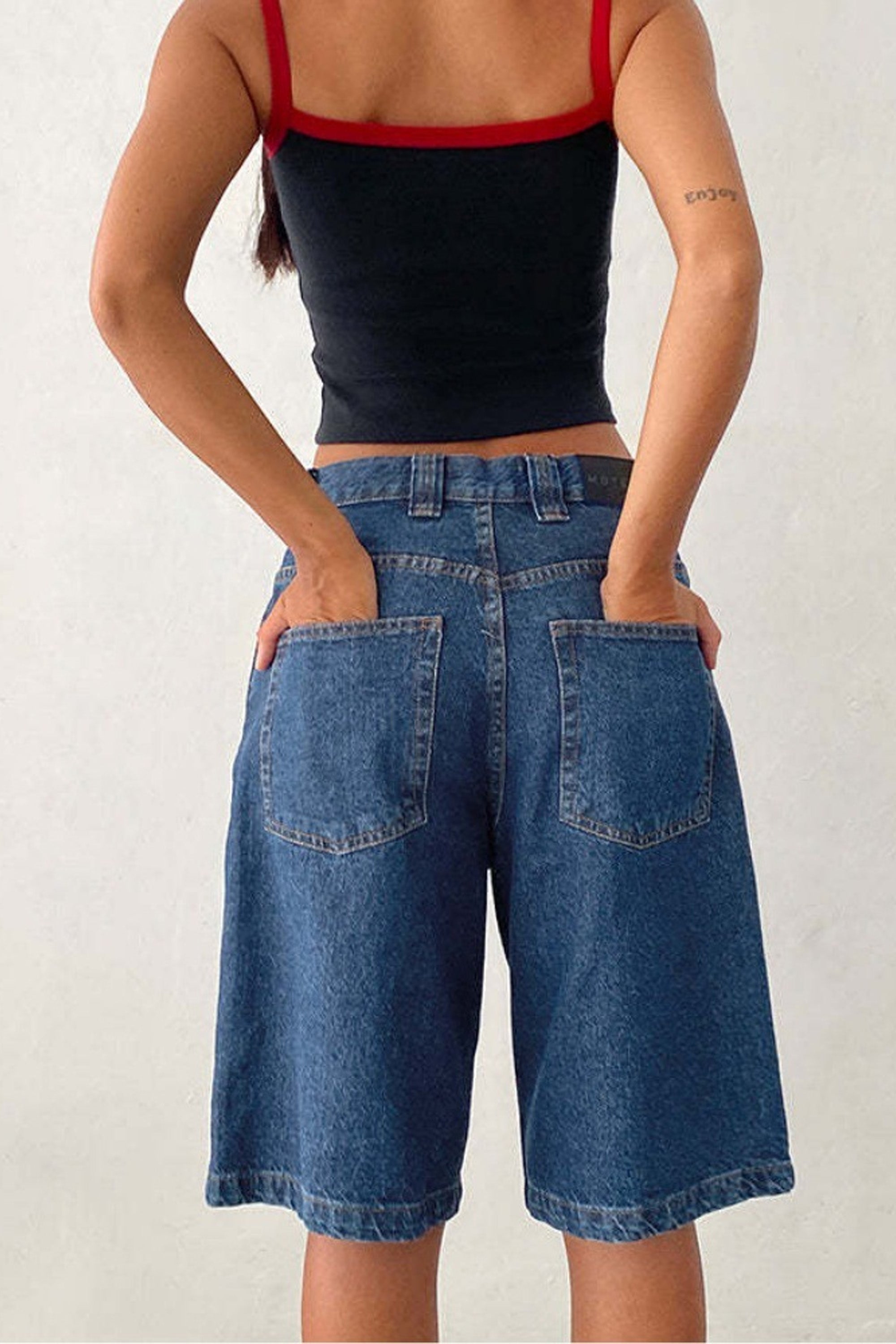 Blue Denim Bermuda Pants