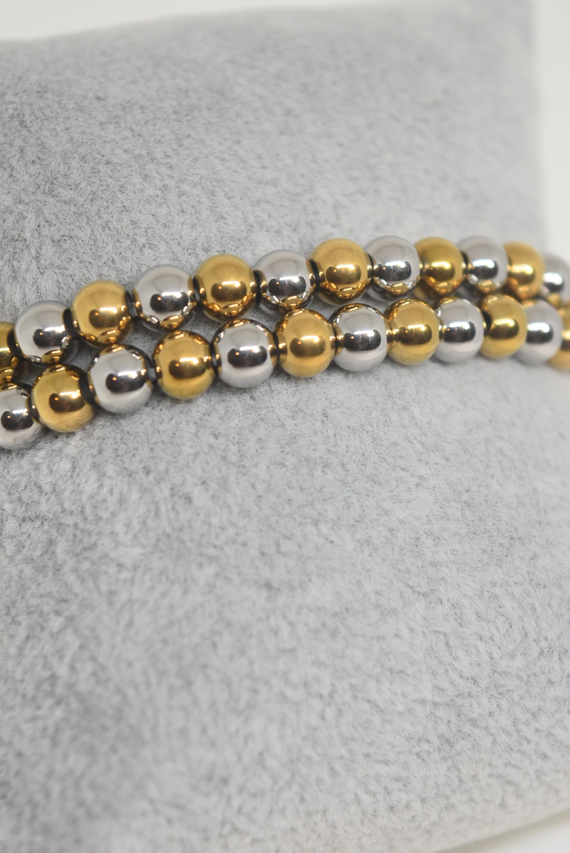 Gold and Silver Beads Bracelet