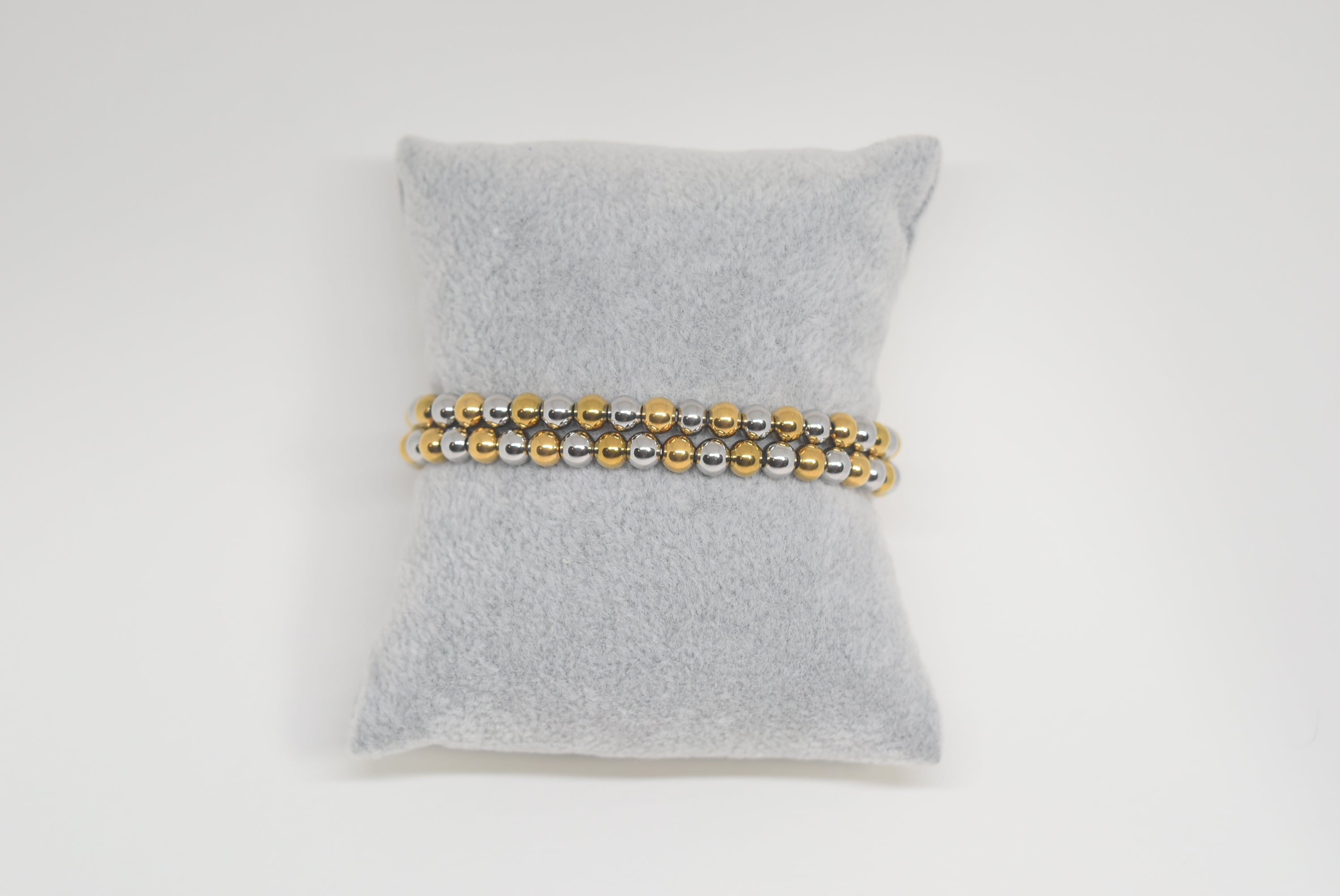 Gold and Silver Beads Bracelet
