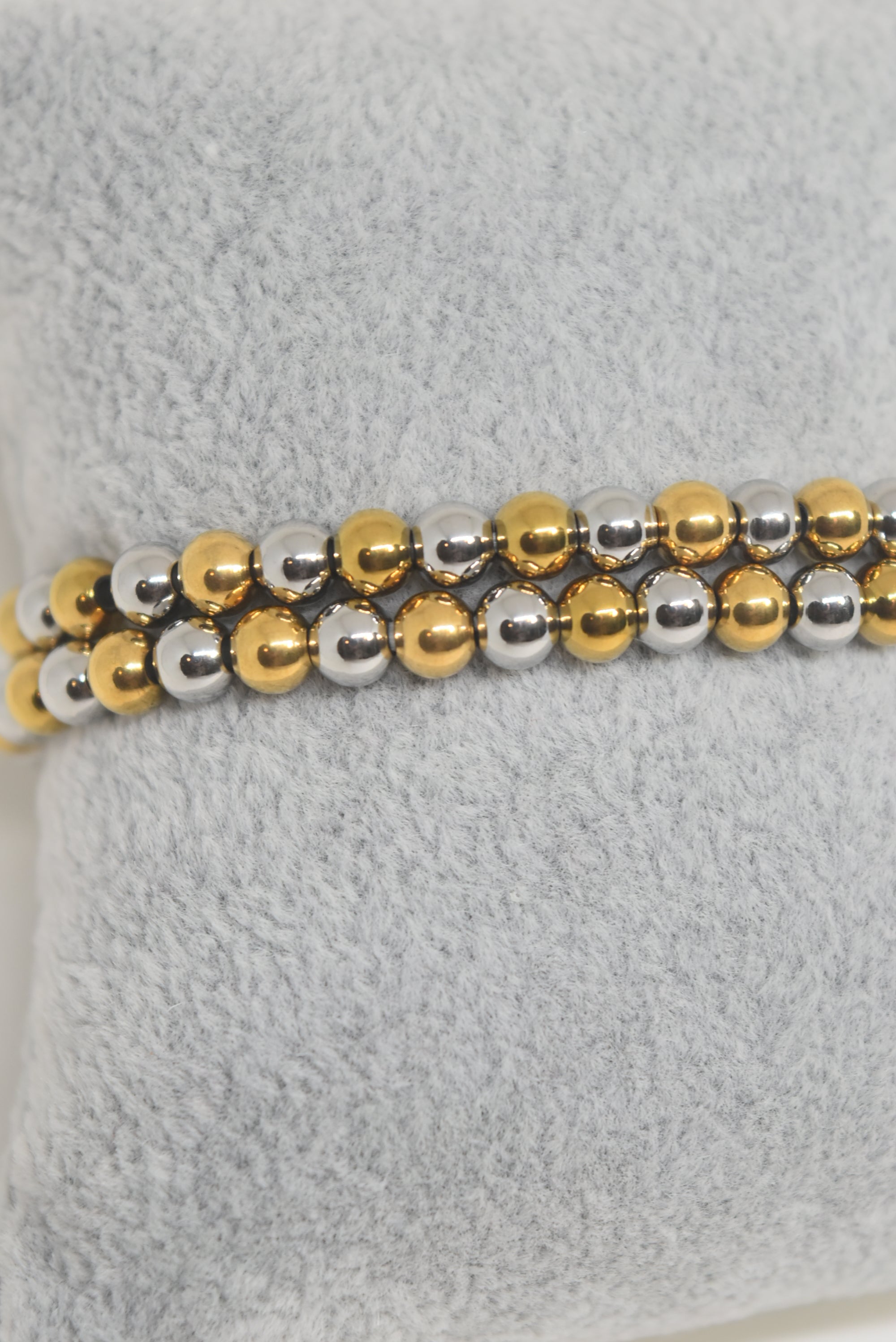 Gold and Silver Beads Bracelet