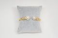 Open Front Pearls and Rhinestones Bracelet