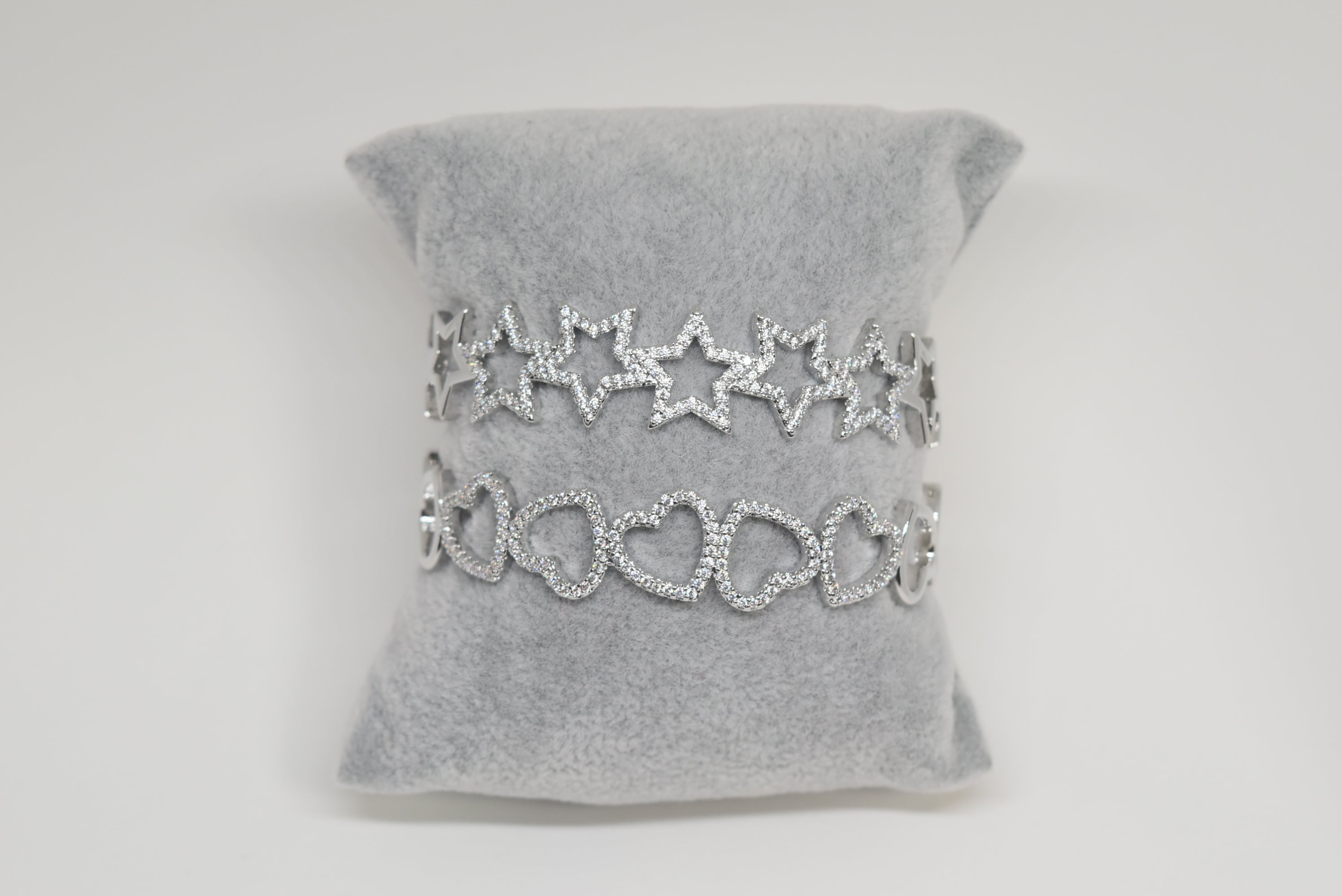 Silver Zircon Hard Bracelet