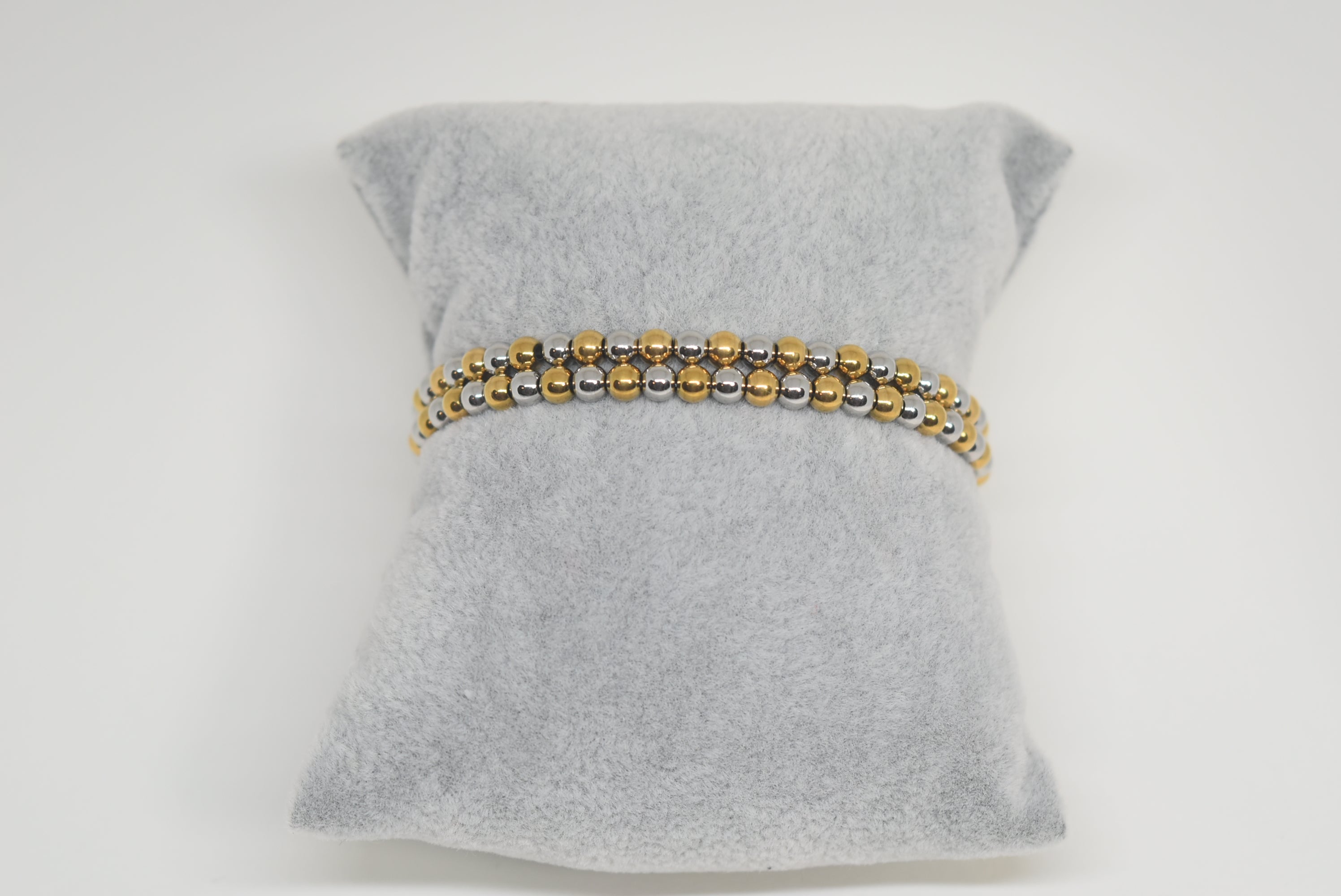 Gold and Silver Beads Bracelet