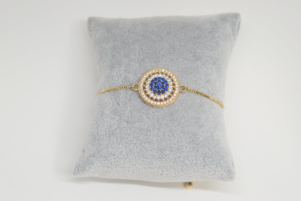 Silver and Blue Rhinestones Bracelet