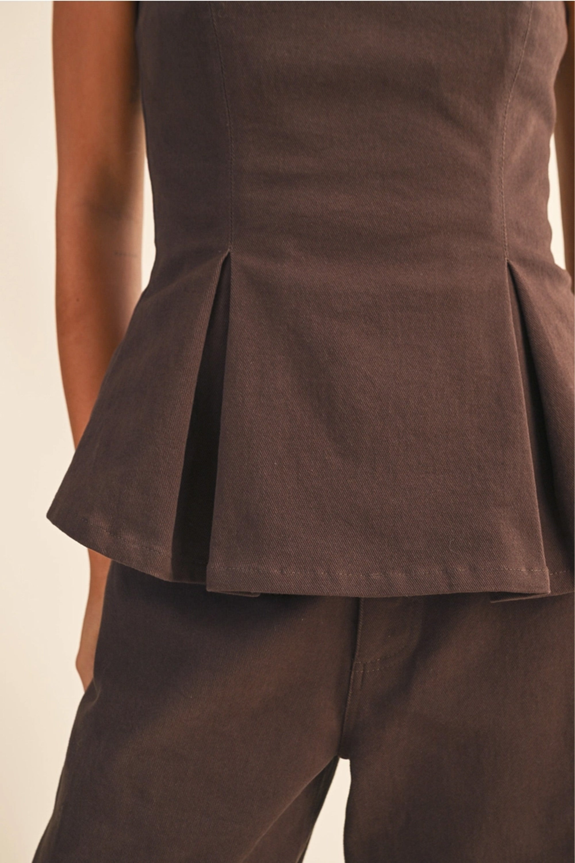 Strapless Peplum Top and Barrel Pants Set