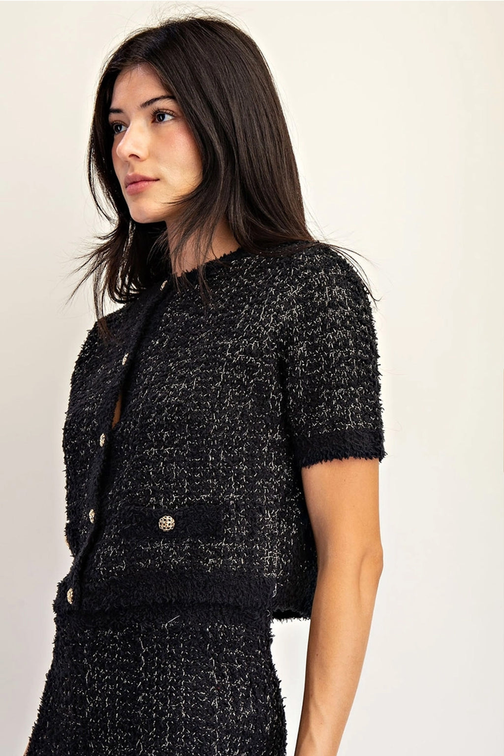 Tweed Cardigan with Matching Pants Set