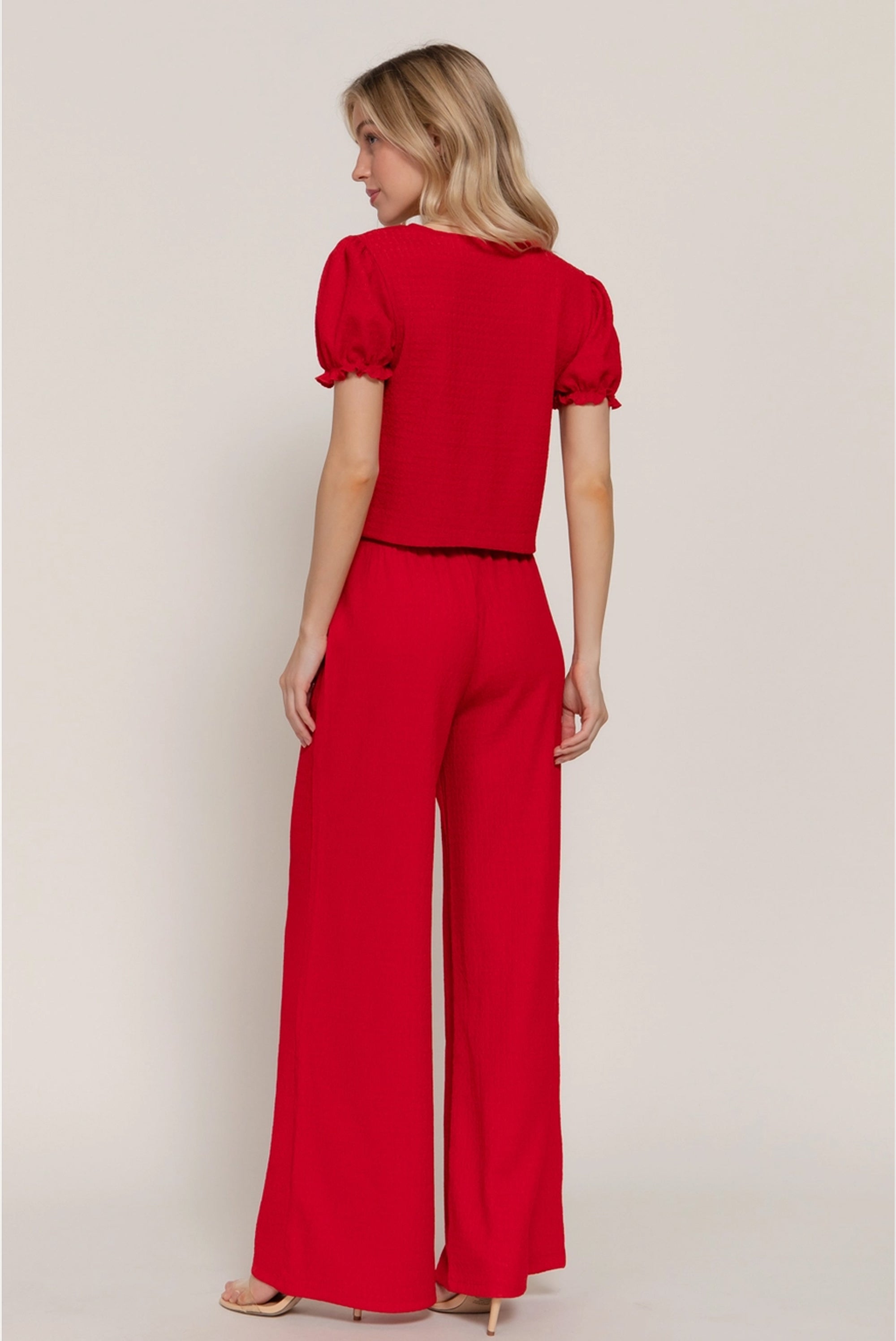 Red Bow Tie Top & Pants Set