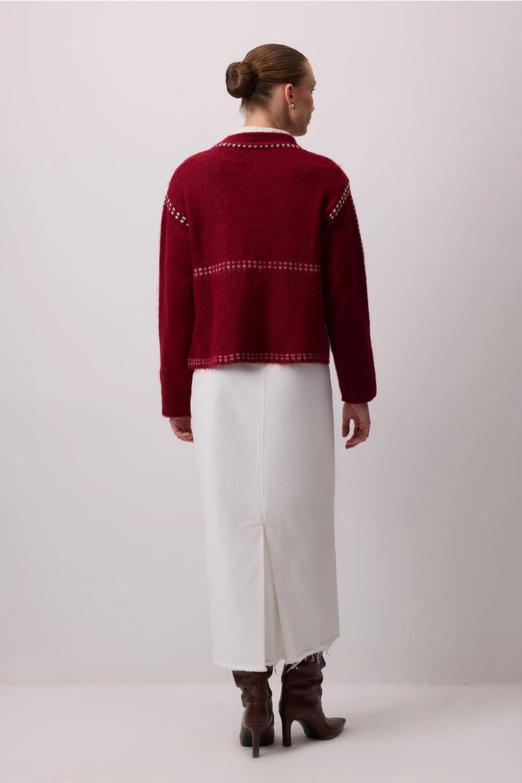 Button Down Red Cardigan