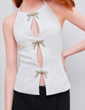 Halter Bow Tie White Top