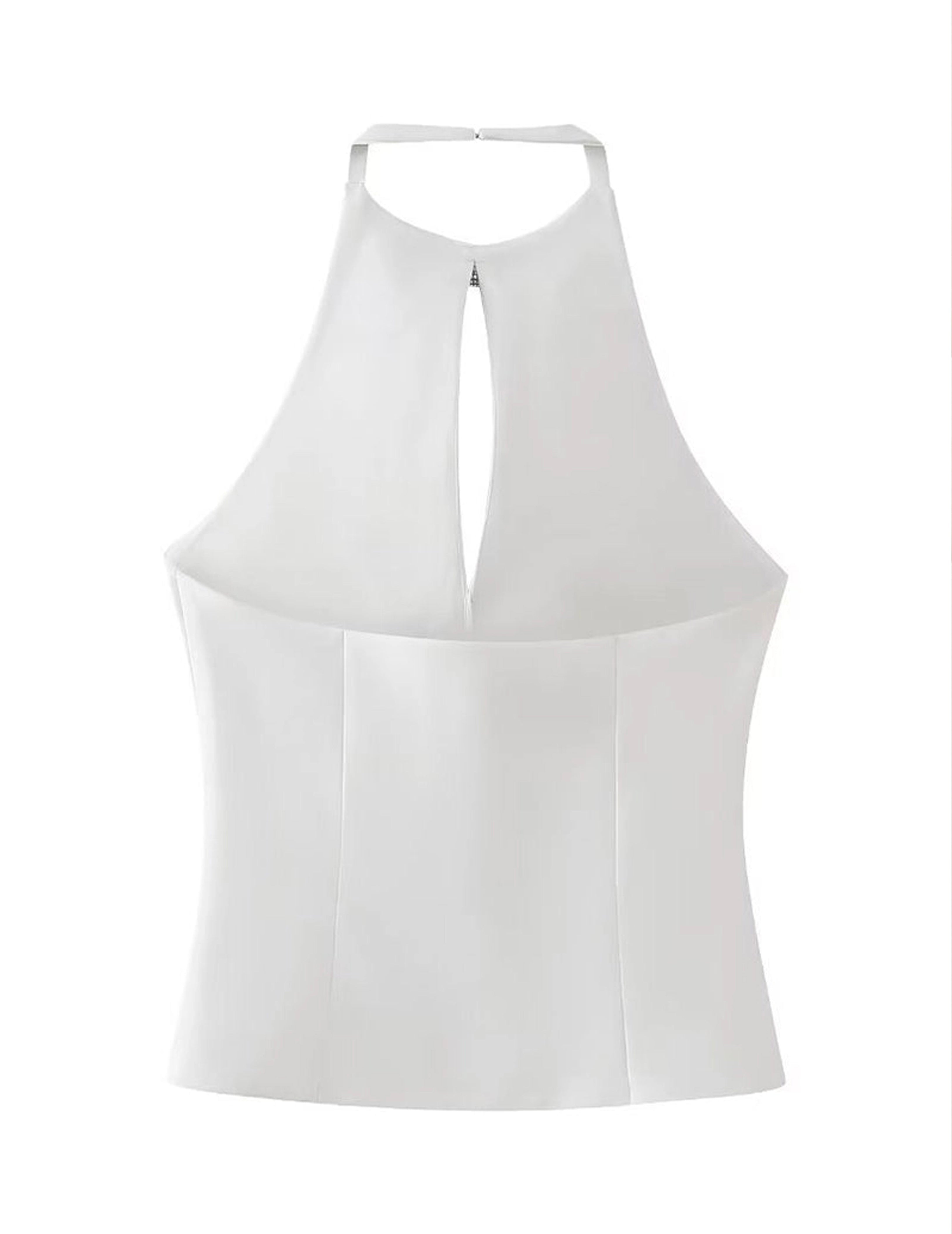 Halter Bow Tie White Top