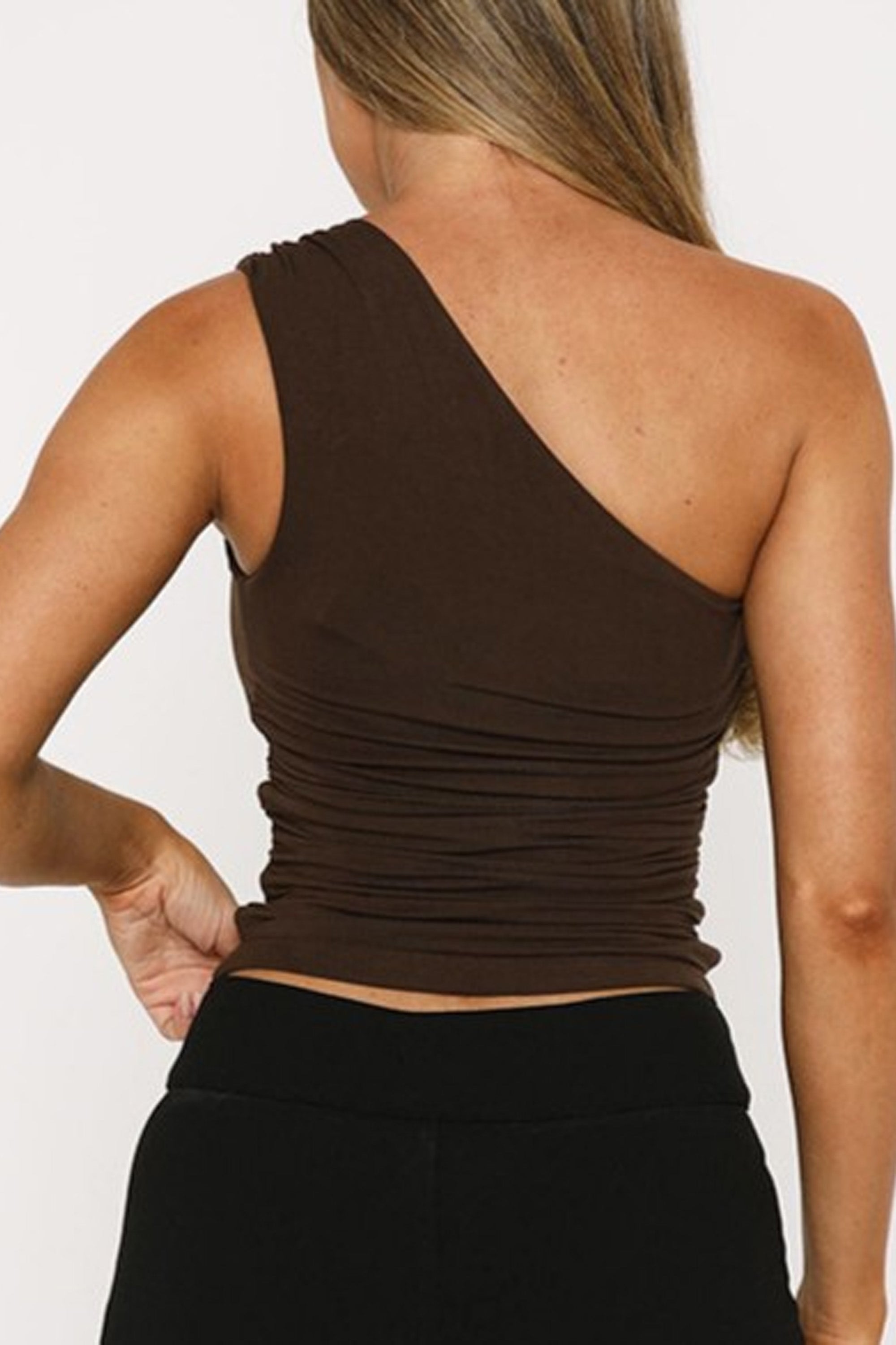 Stone Detail One Shoulder Top