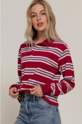 Striped Long Sleve Polo Shirt