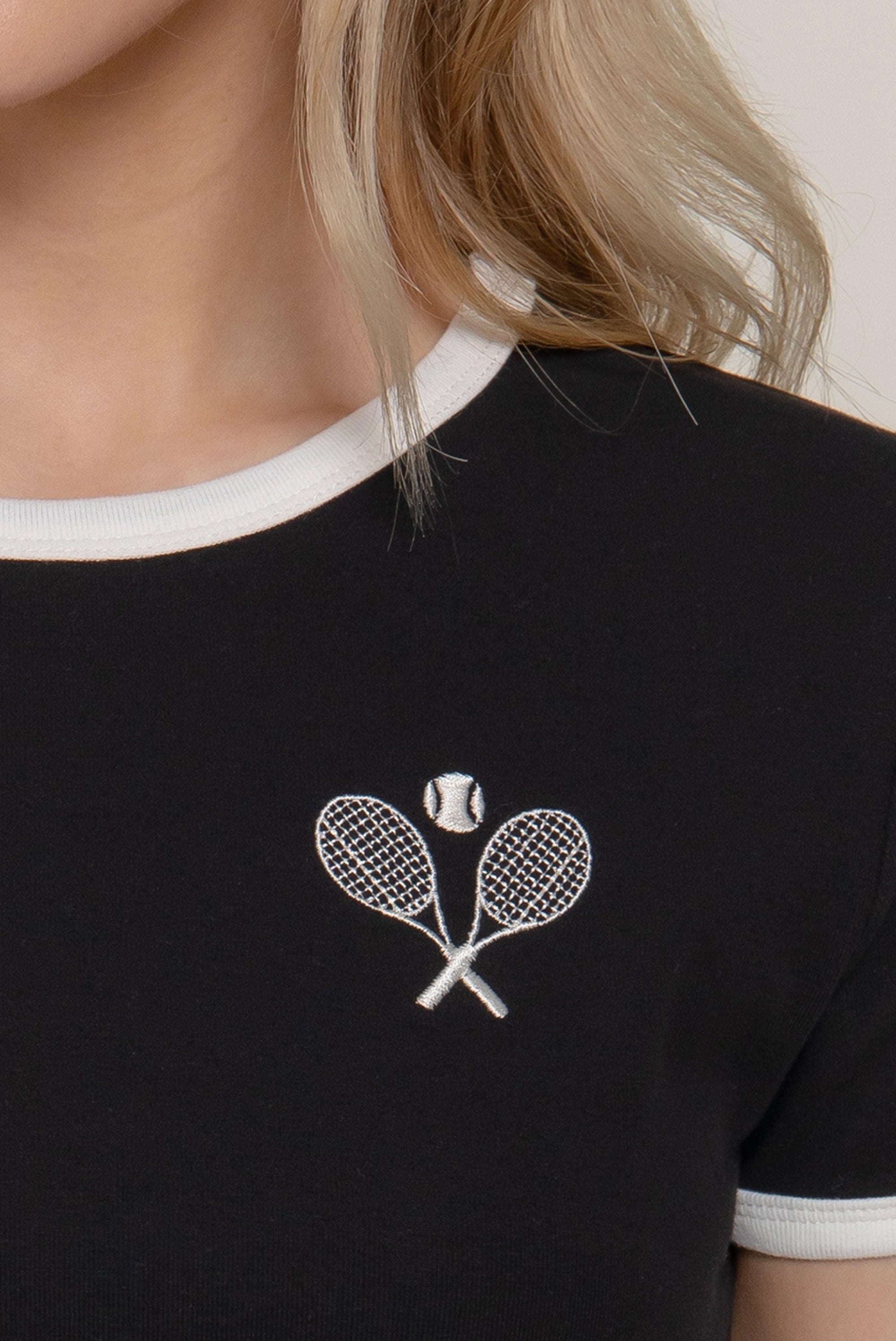 Short Sleeve Tennis Detail T-Shirt