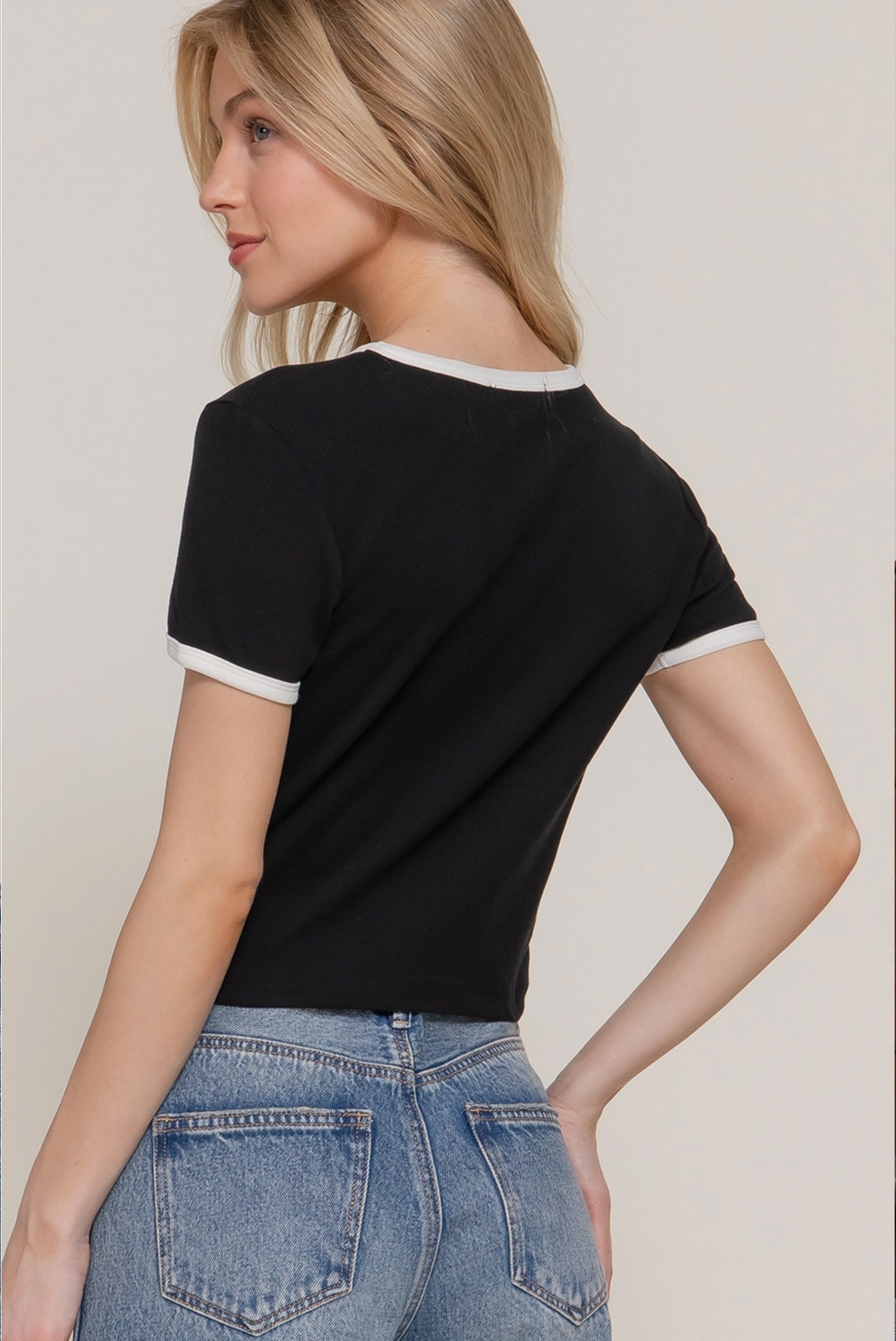 Short Sleeve Tennis Detail T-Shirt