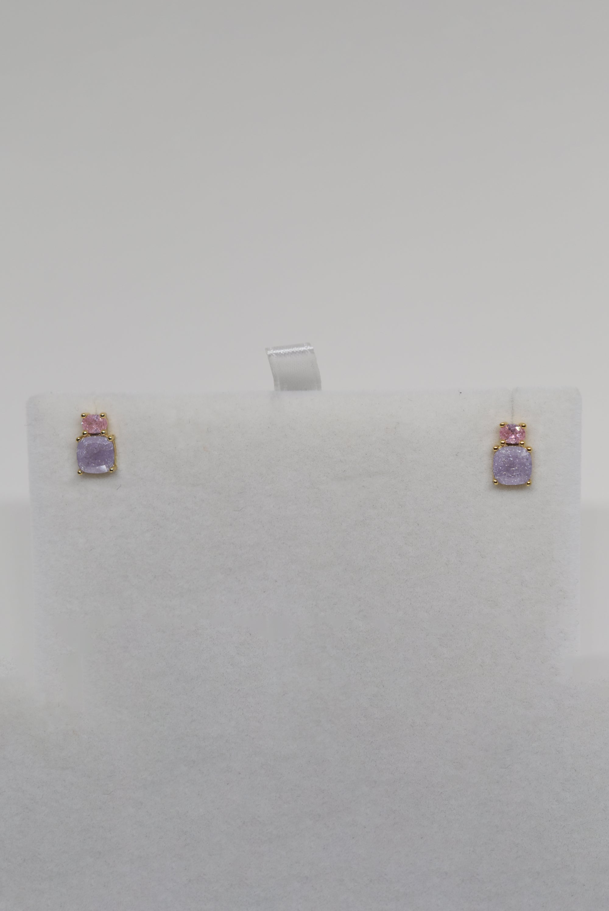 Morganite and Amethyst Mini Studs