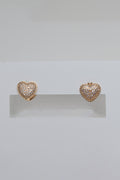 Heart Zircon Gold Hoops