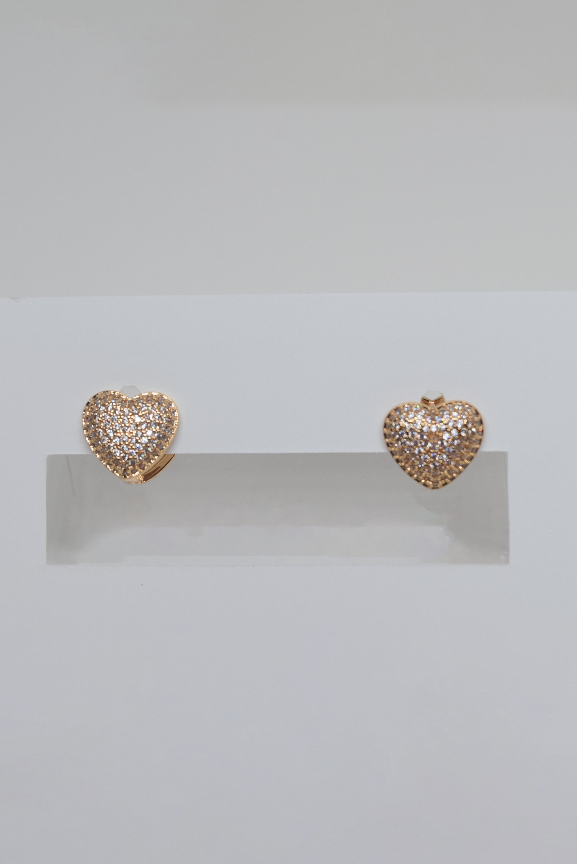 Heart Zircon Gold Hoops