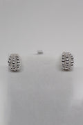 Triple Silver Beads Hoops
