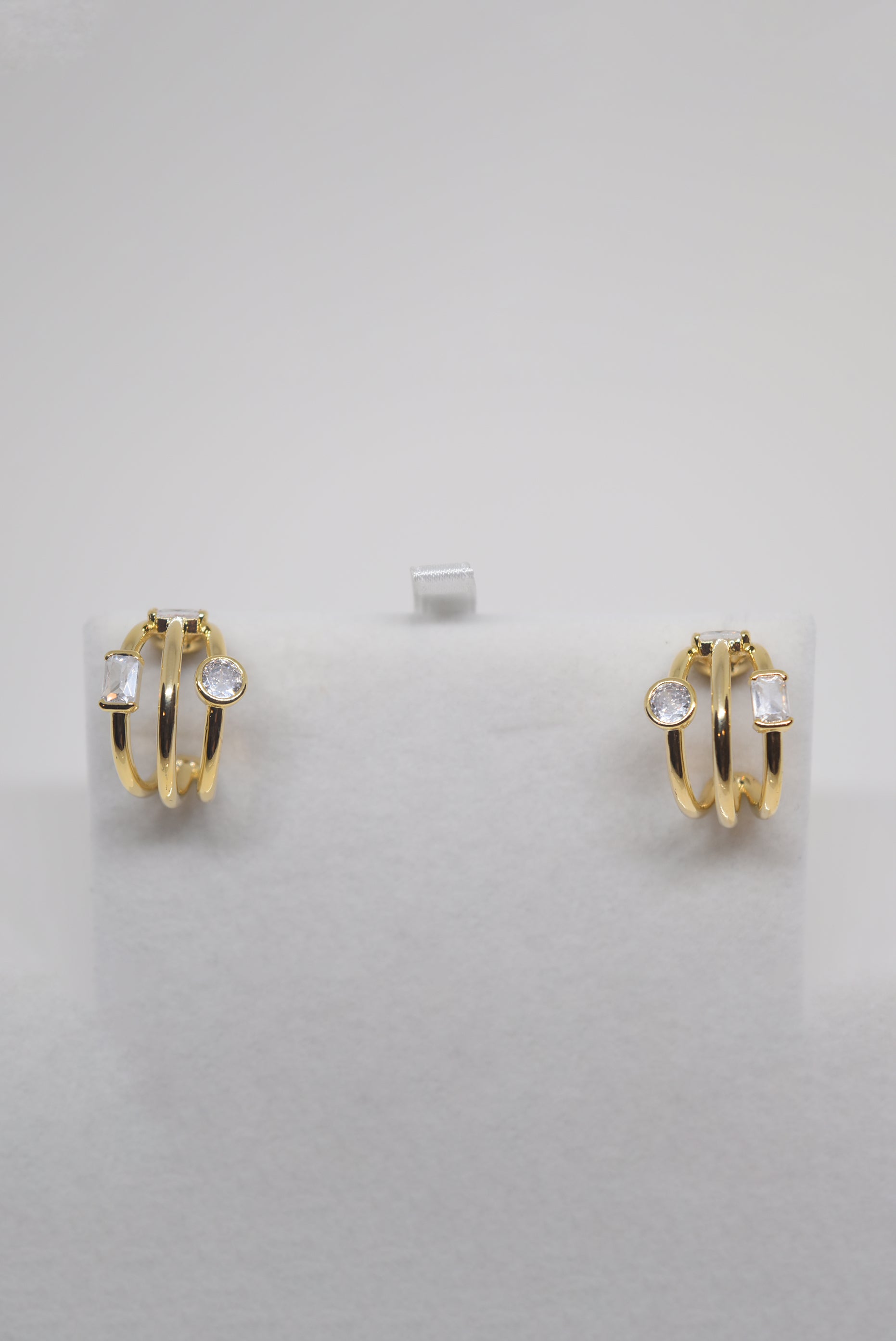 Rhinestones Triple Hoops